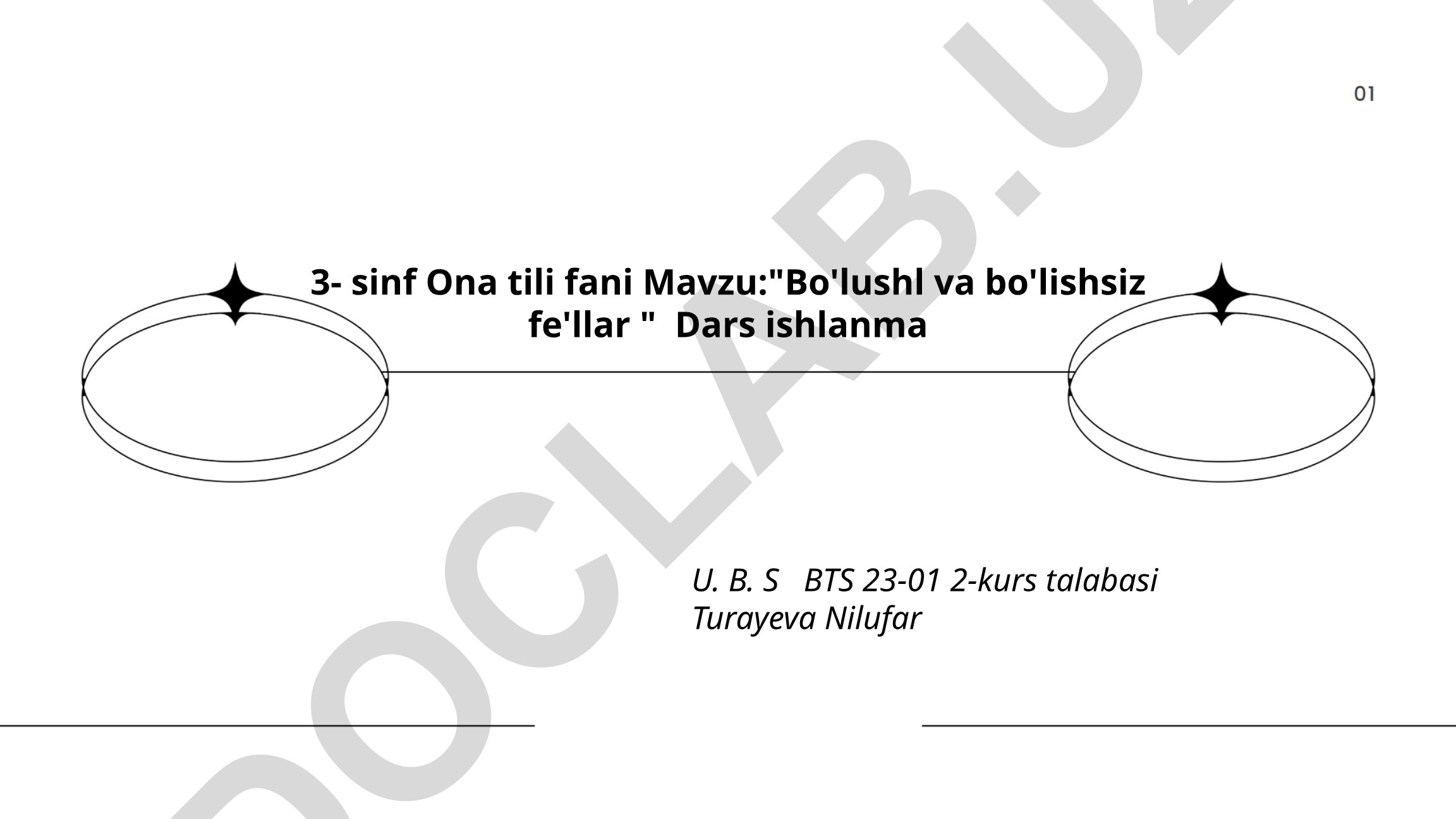Bo'lushli va bo'lishsiz fe'llar