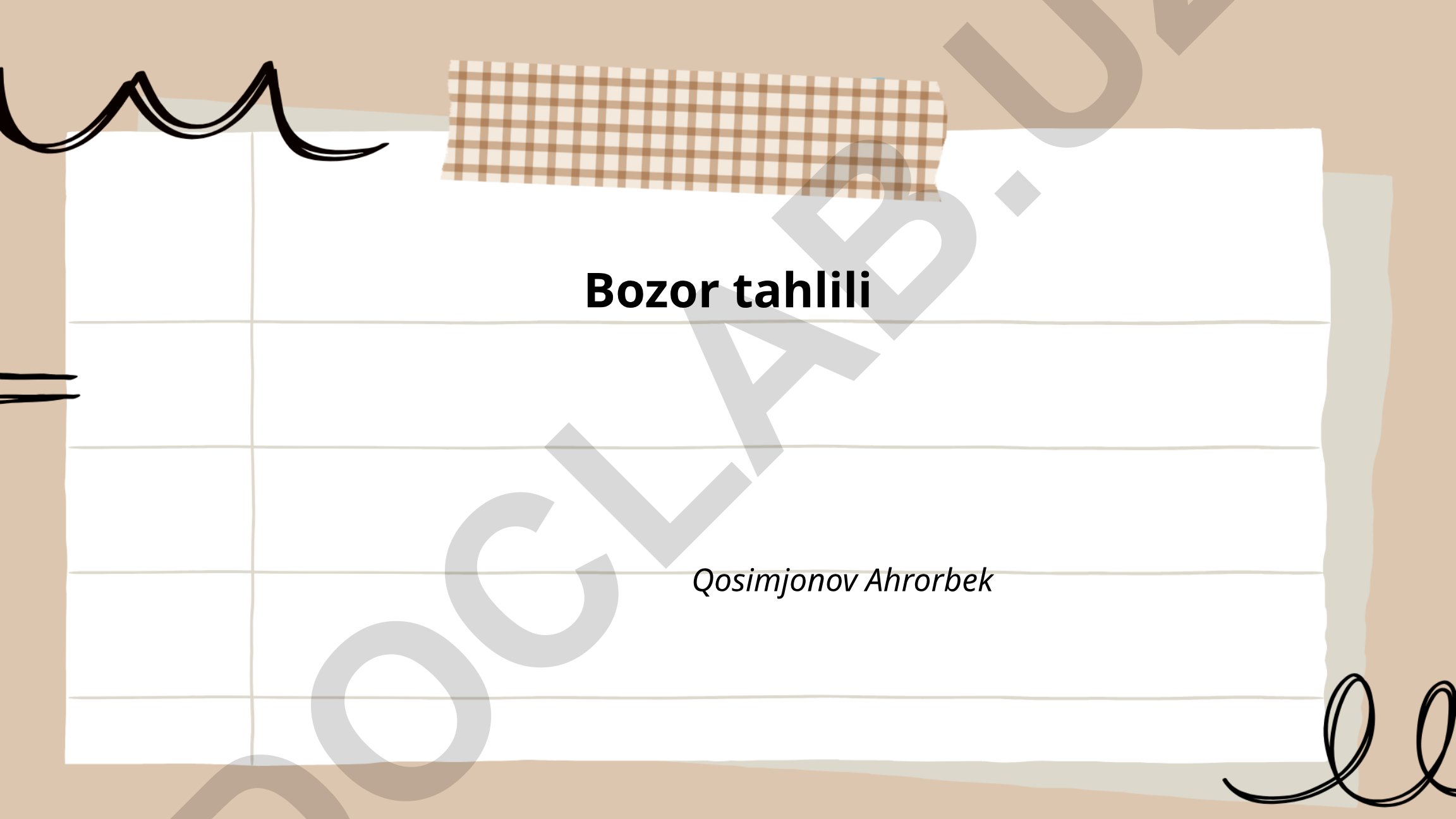 Bozor tahlili va segmentatsiyasi