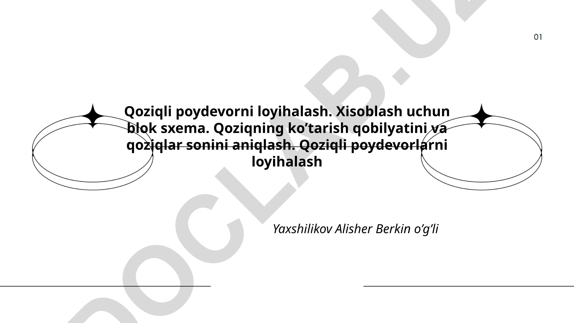 Qoziqli poydevorni loyihalash asoslari va hisoblash usullari
