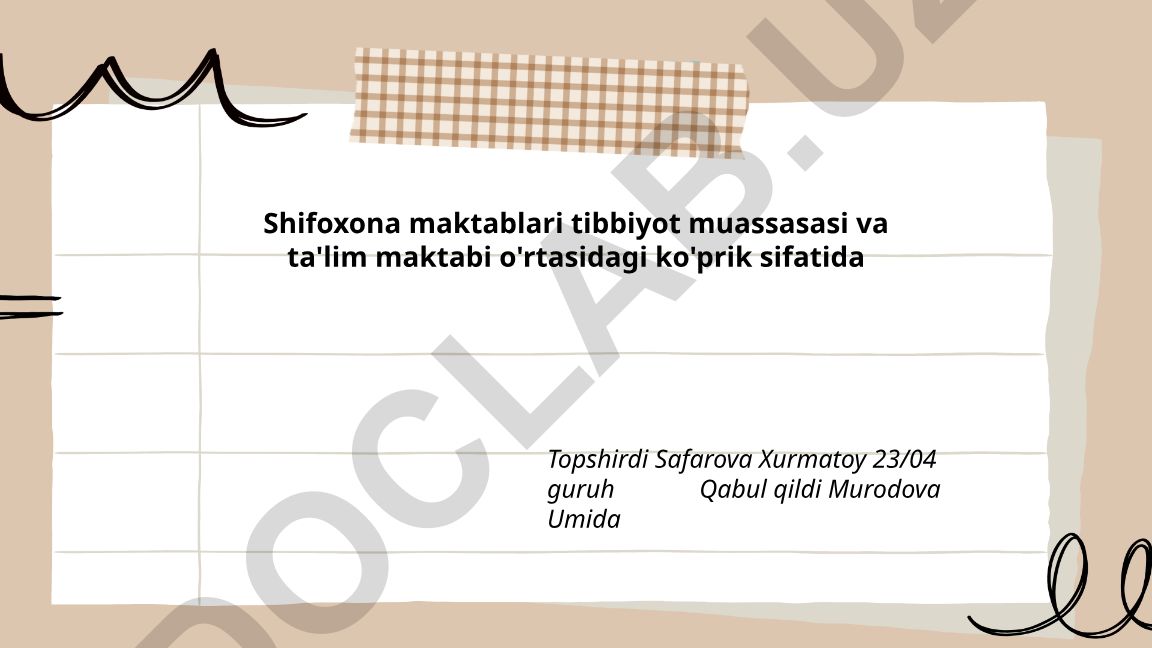 Shifoxona maktablari tibbiyot muassasasi va ta'lim maktabi o'rtasidagi ko'prik sifatida