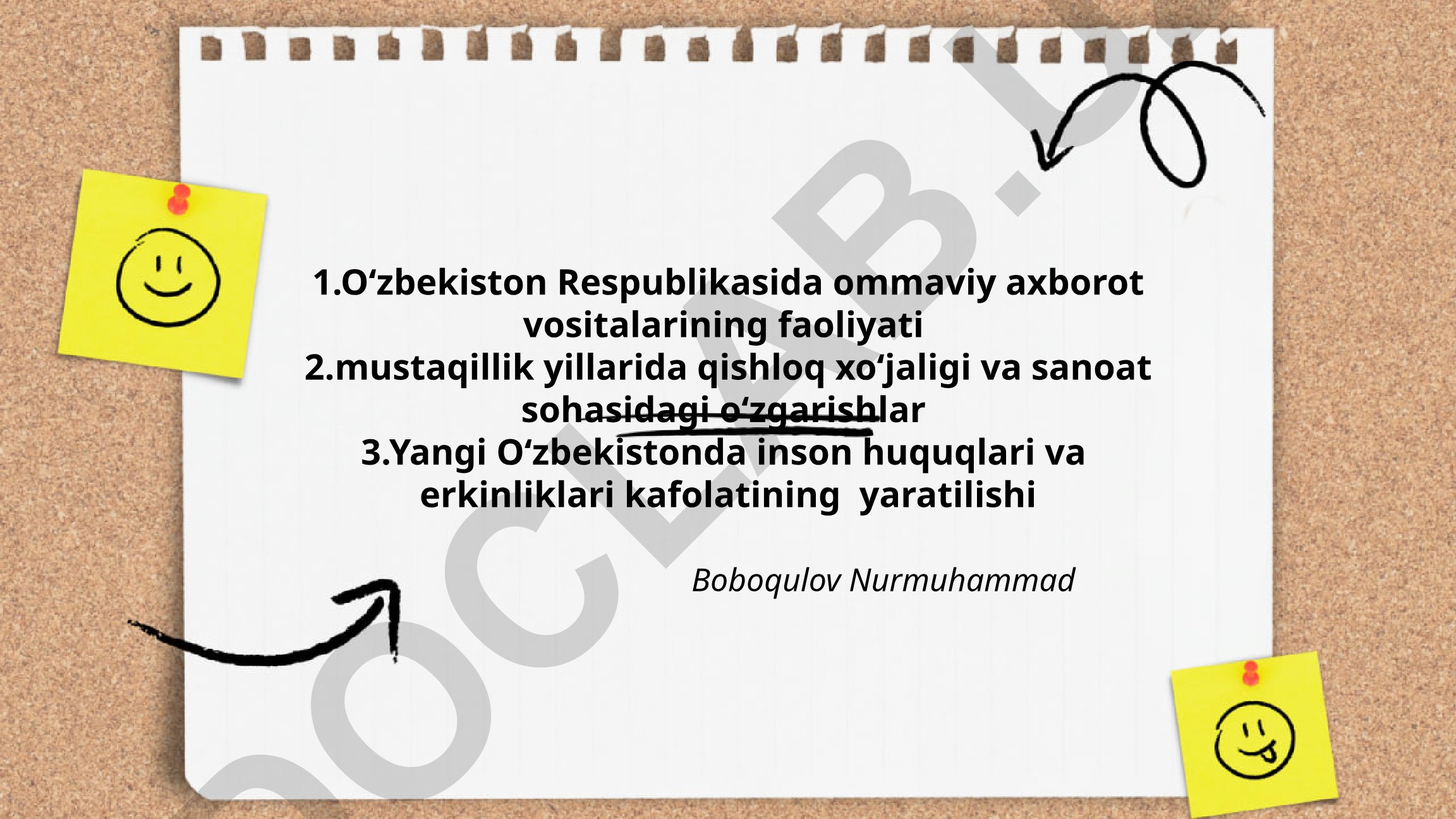 Oʻzbekistonda ommaviy axborot vositalari, qishloq xoʻjaligi va inson huquqlari
