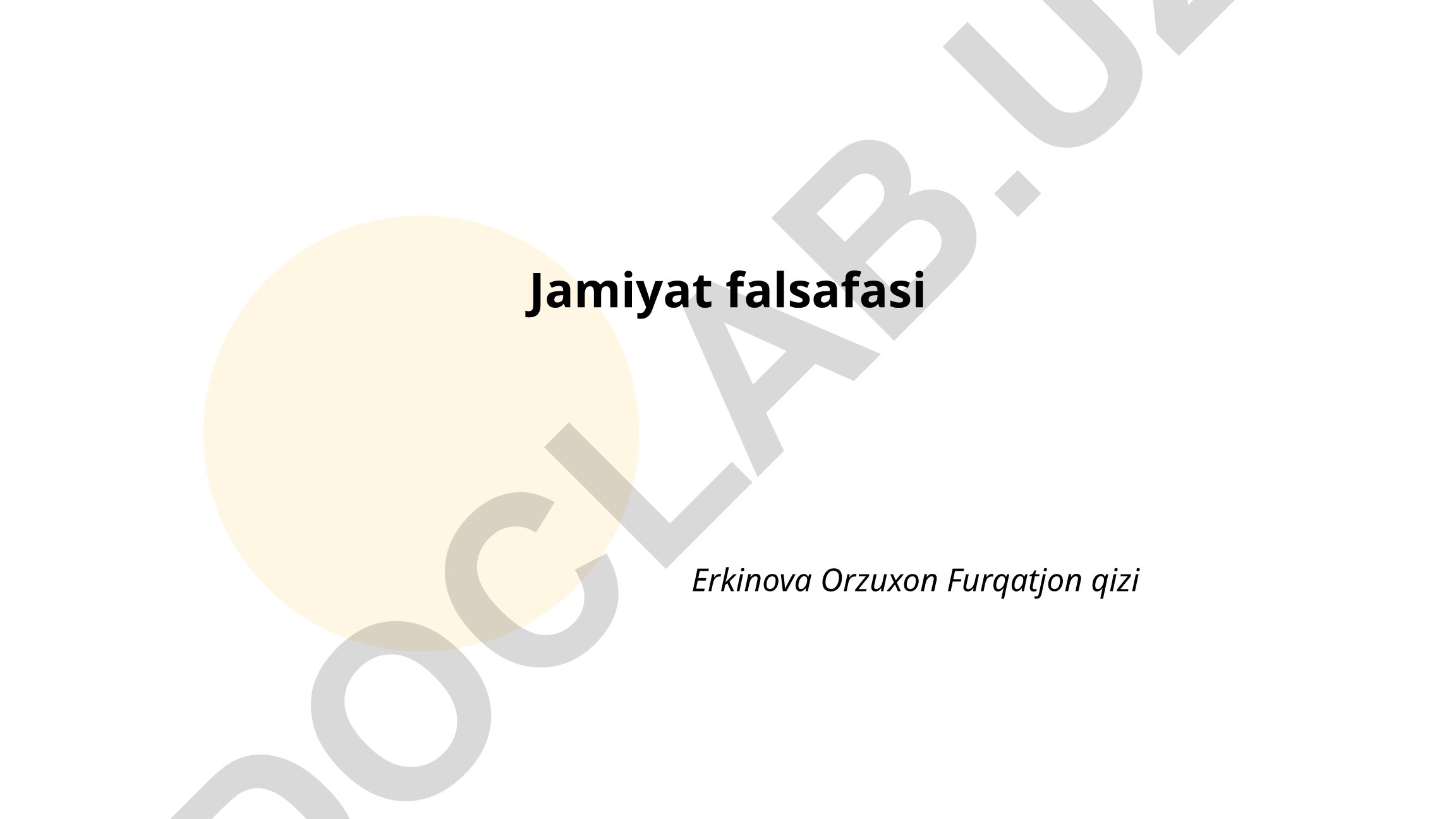 Jamiyat falsafasi: jamiyat, ma'naviyat va falsafiy antropologiya