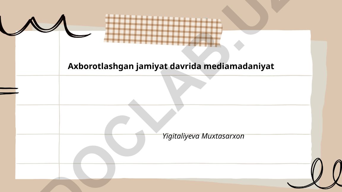 Axborotlashgan jamiyatda mediamadaniyatning ahamiyati