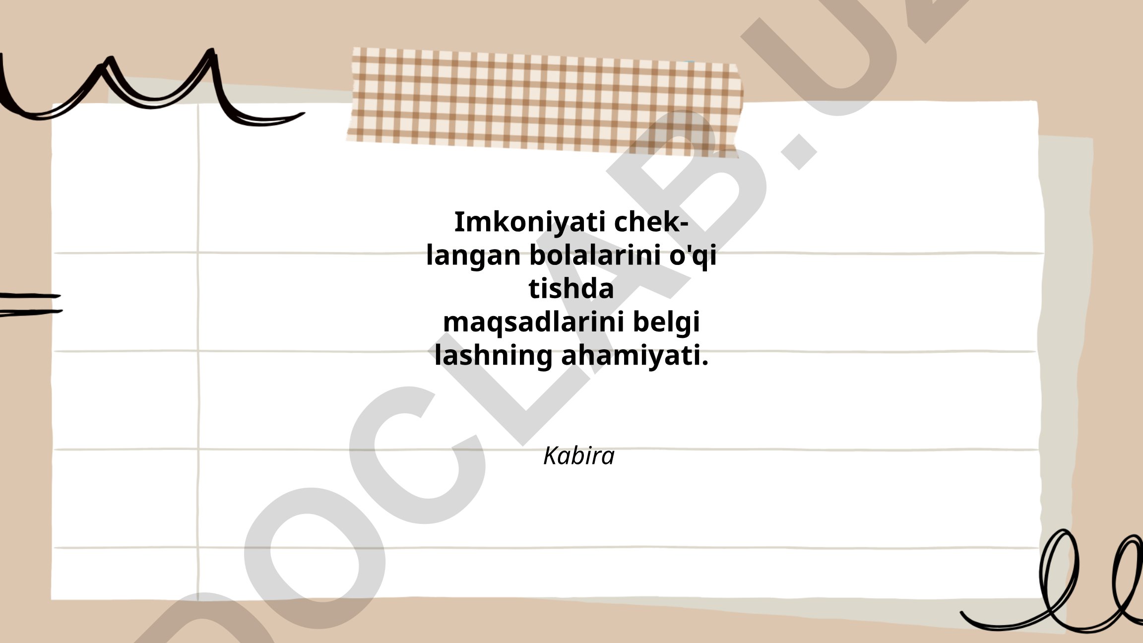 Imkoniyati cheklangan bolalarni o'qitishda maqsadlarni belgilash