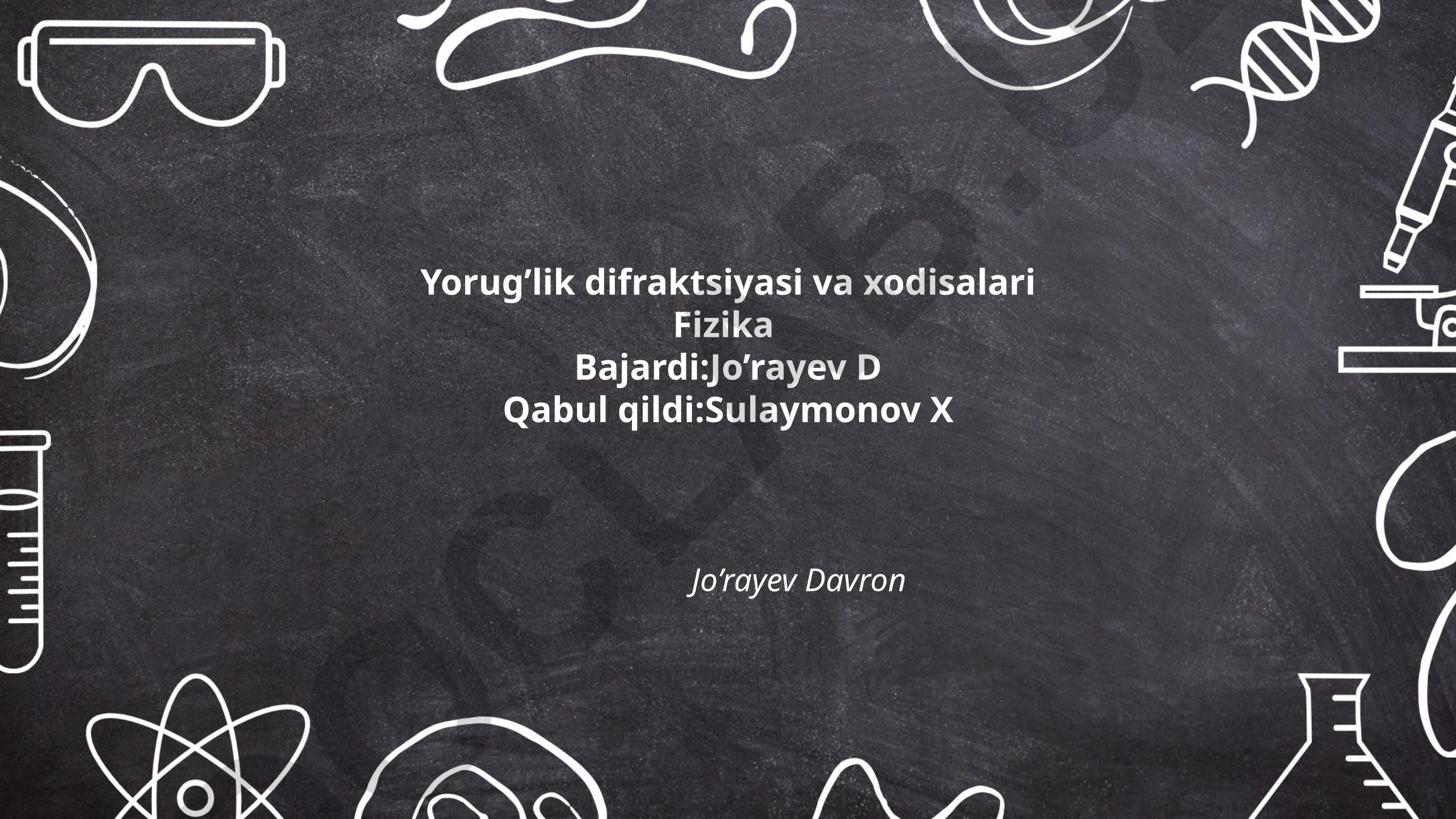 Yorug'lik difraktsiyasi va xodisalari