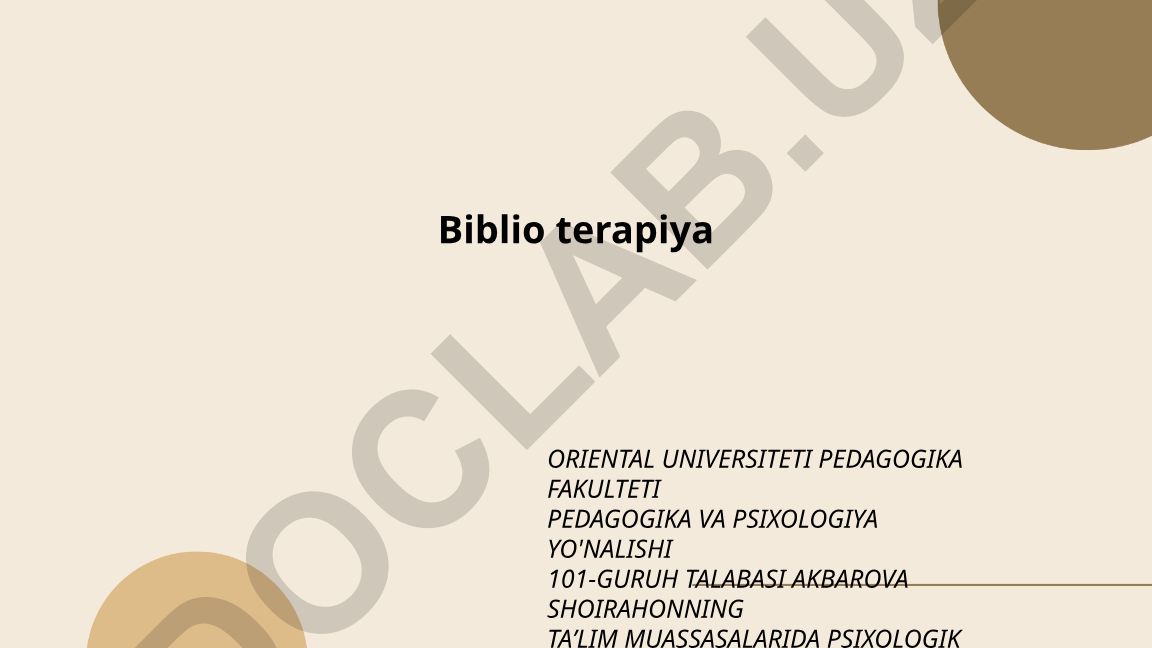 Biblio terapiya