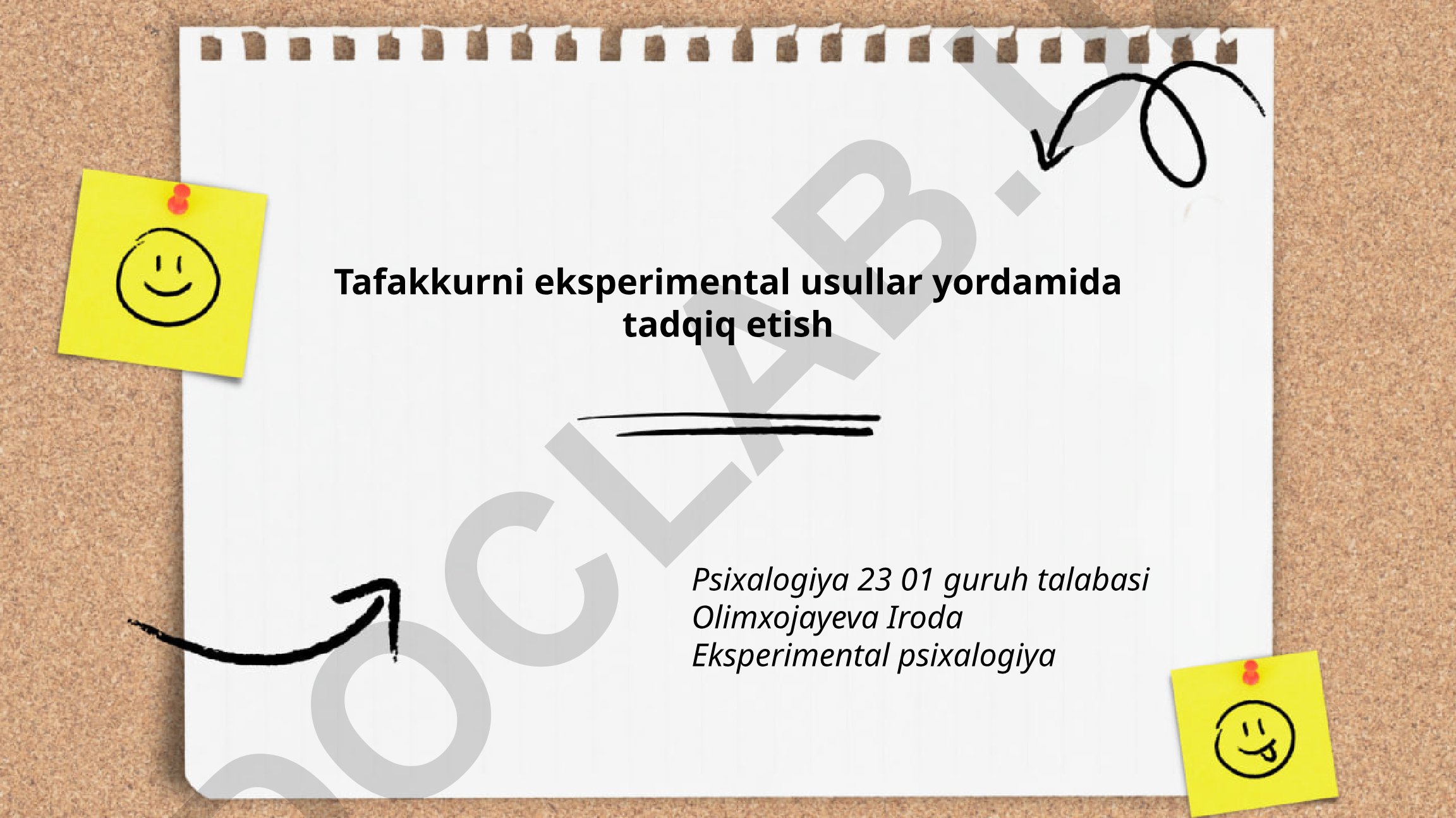 Tafakkurni eksperimental usullar yordamida tadqiq etish