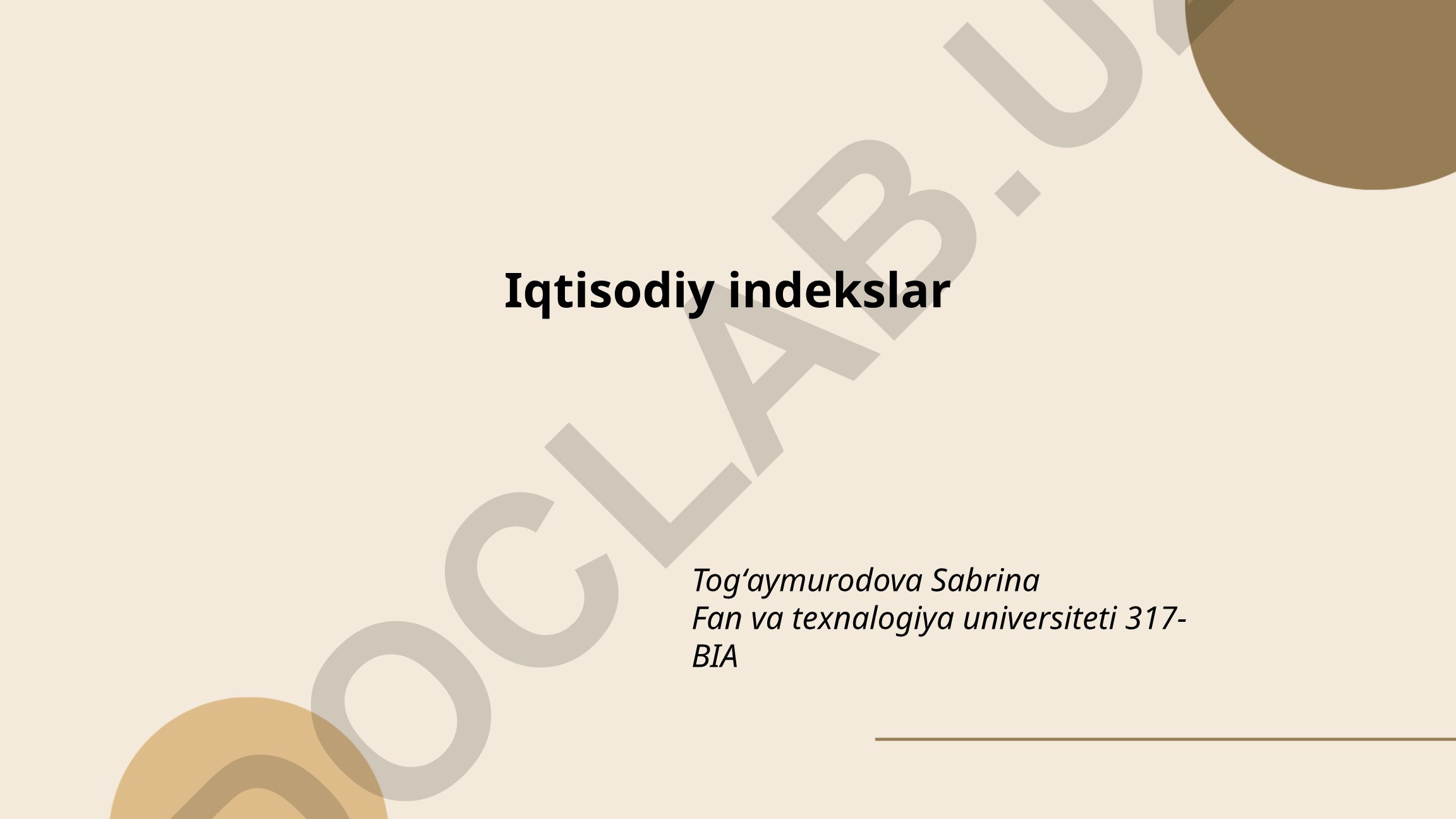 Iqtisodiy indekslar