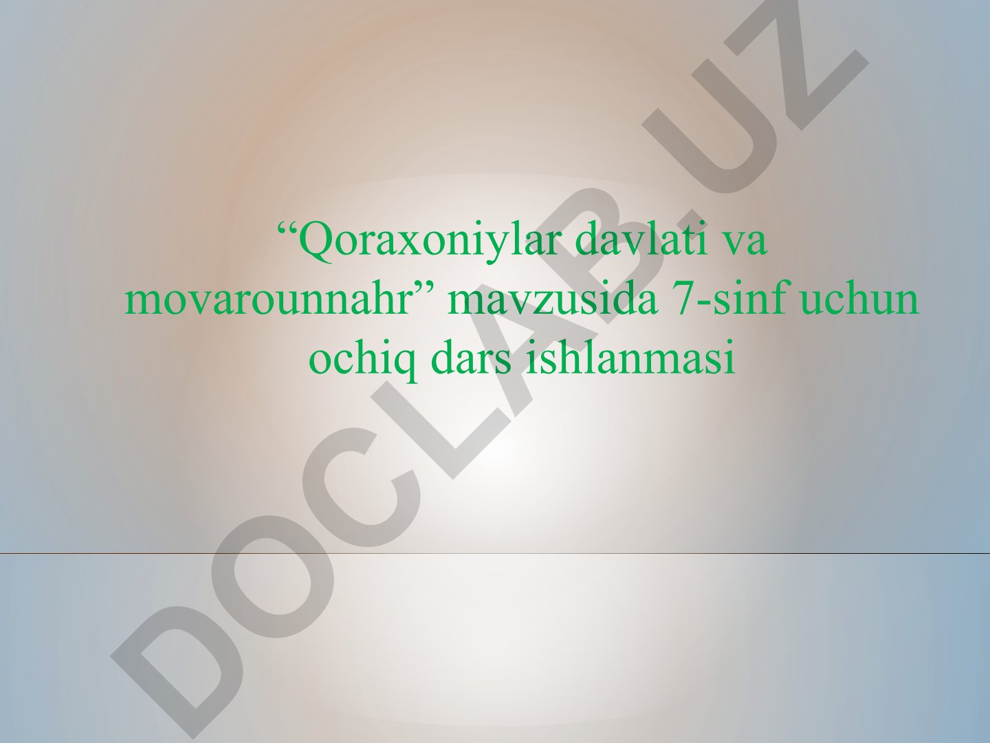 Qoraxoniylar davlati va Movarounnahr tarixi