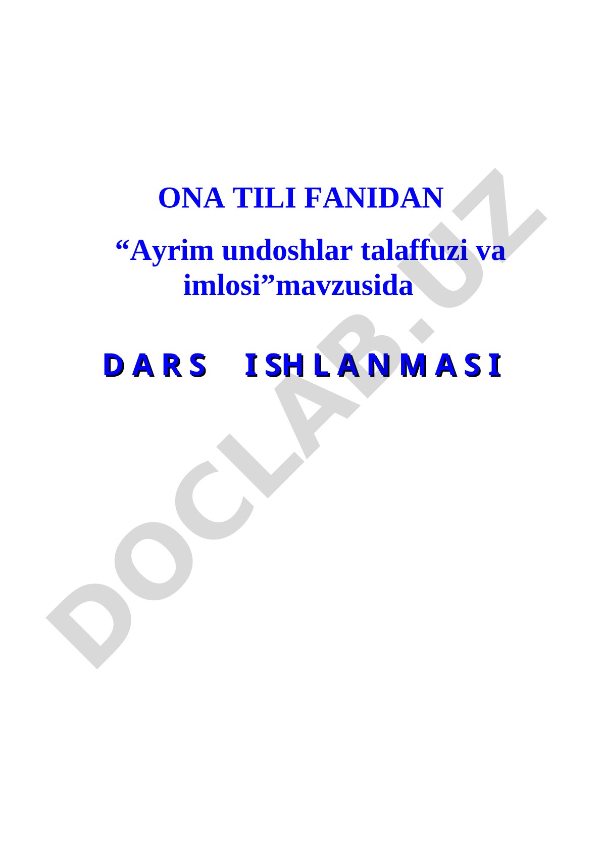 Ayrim undoshlar talaffuzi va imlosi