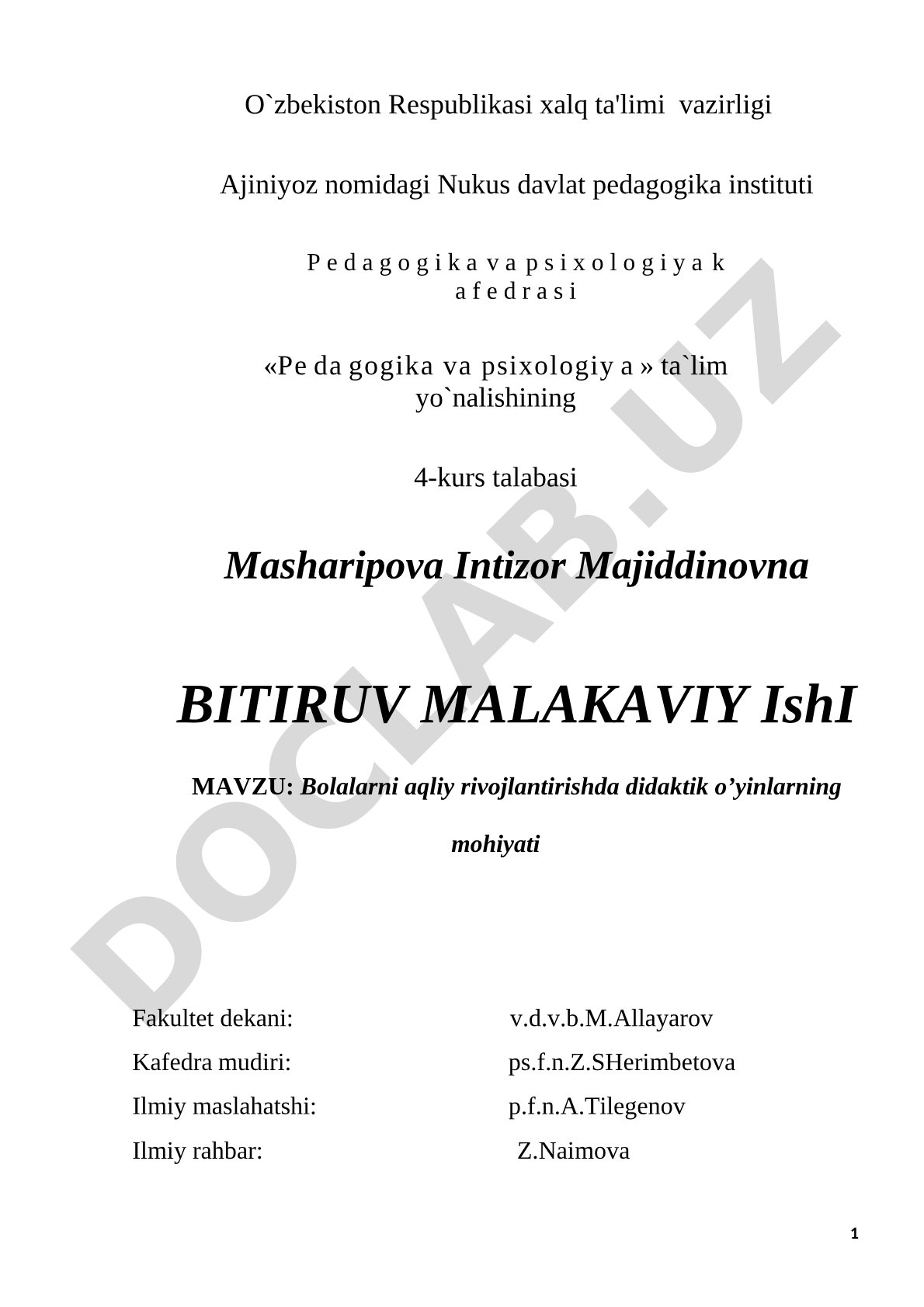 Bolalarni aqliy rivojlantirishda didaktik o'yinlarning mohiyati