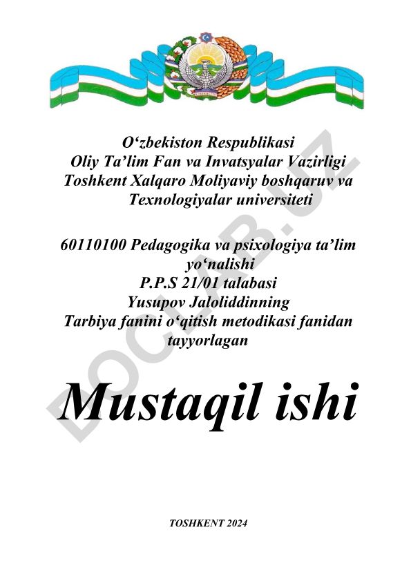 Barkamol avlod tarbiyasi va yangi O‘zbekiston g‘oyalarini o‘quvchilar ongiga sindirishda tarbiya fani o‘rni