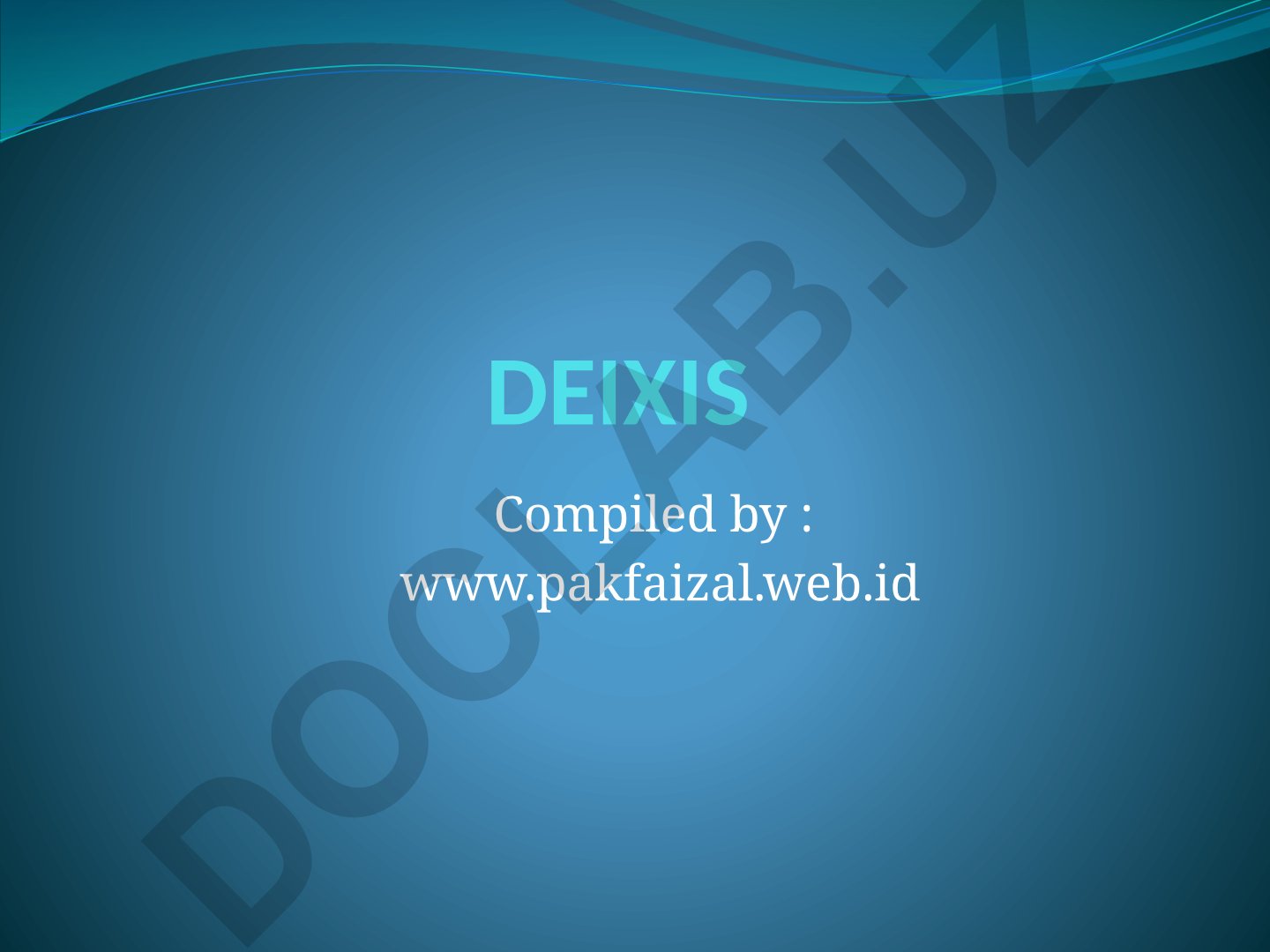 Deixis: Til orqali ko'rsatish hodisasi