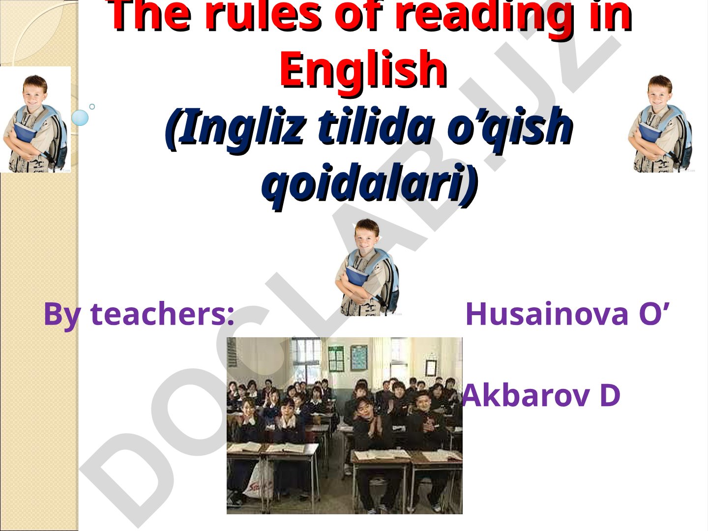 Ingliz tilida o'qish qoidalari