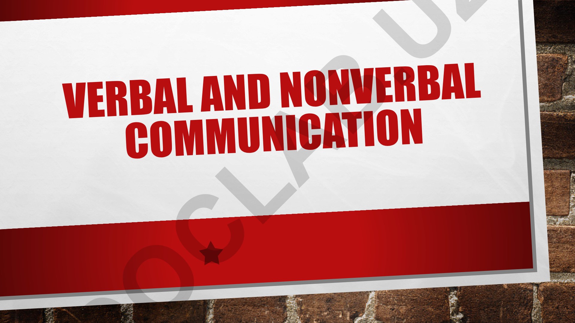 Verbal and nonverbal communication