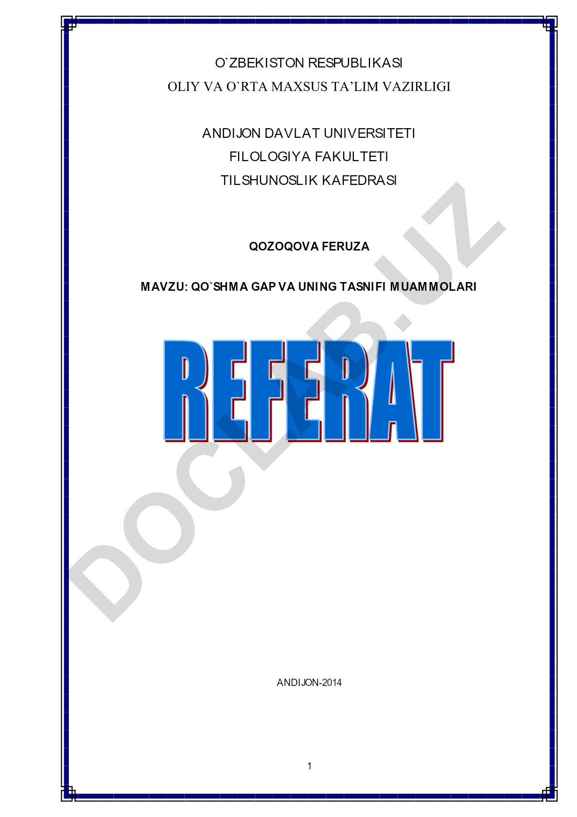 Qo'shma gap va uning tasnifi muammolari