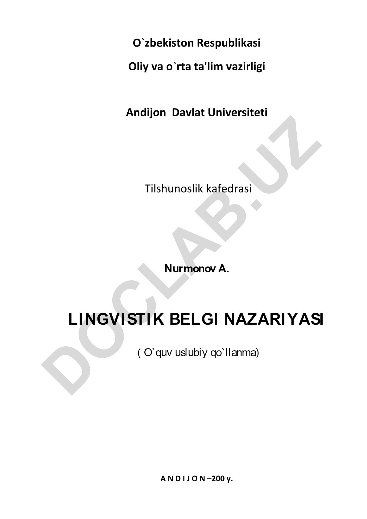 Lingvistik belgi nazariyasi