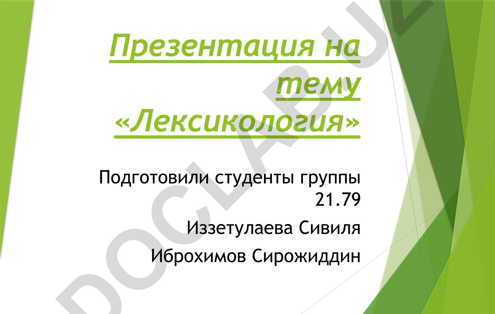 Лексикология как раздел языкознания