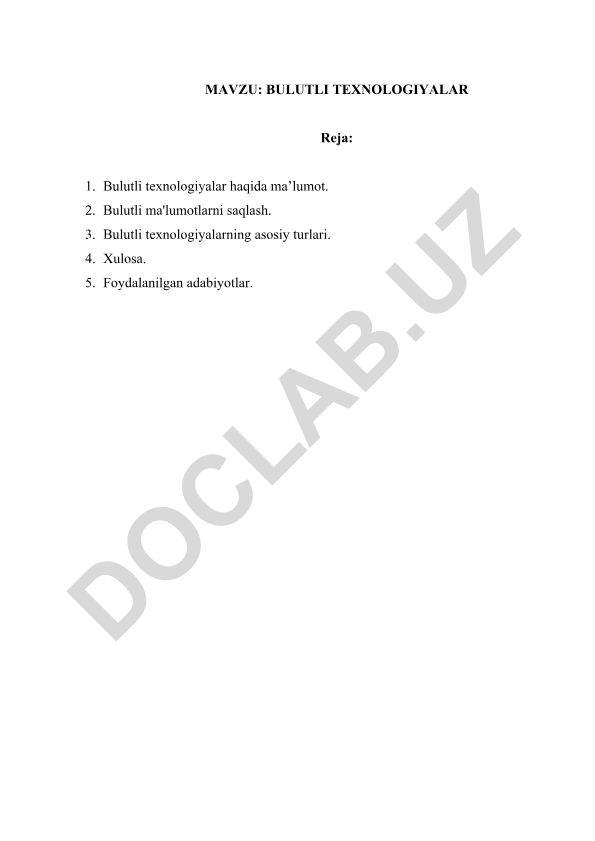 Bulutli texnologiyalar