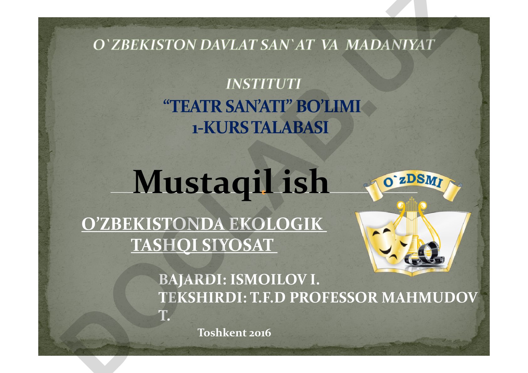O'zbekistonda ekologik tashqi siyosat