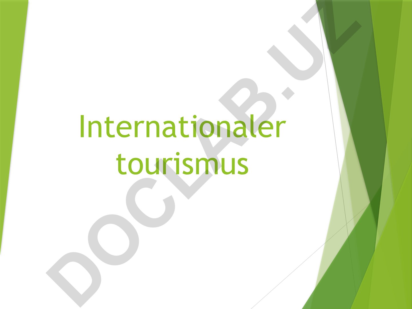 Internationaler Tourismus