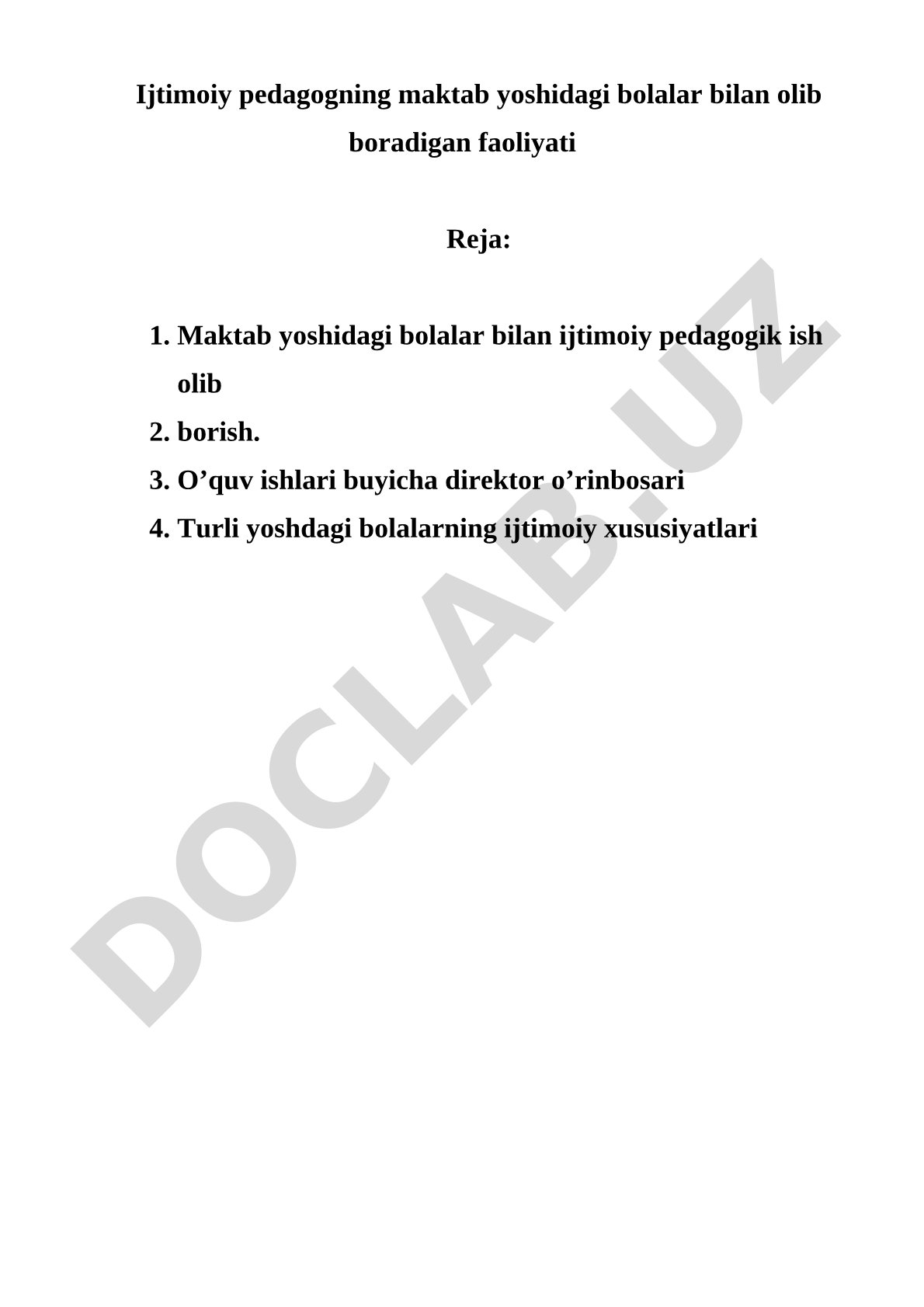 Ijtimoiy pedagogning maktab yoshidagi bolalar bilan faoliyati