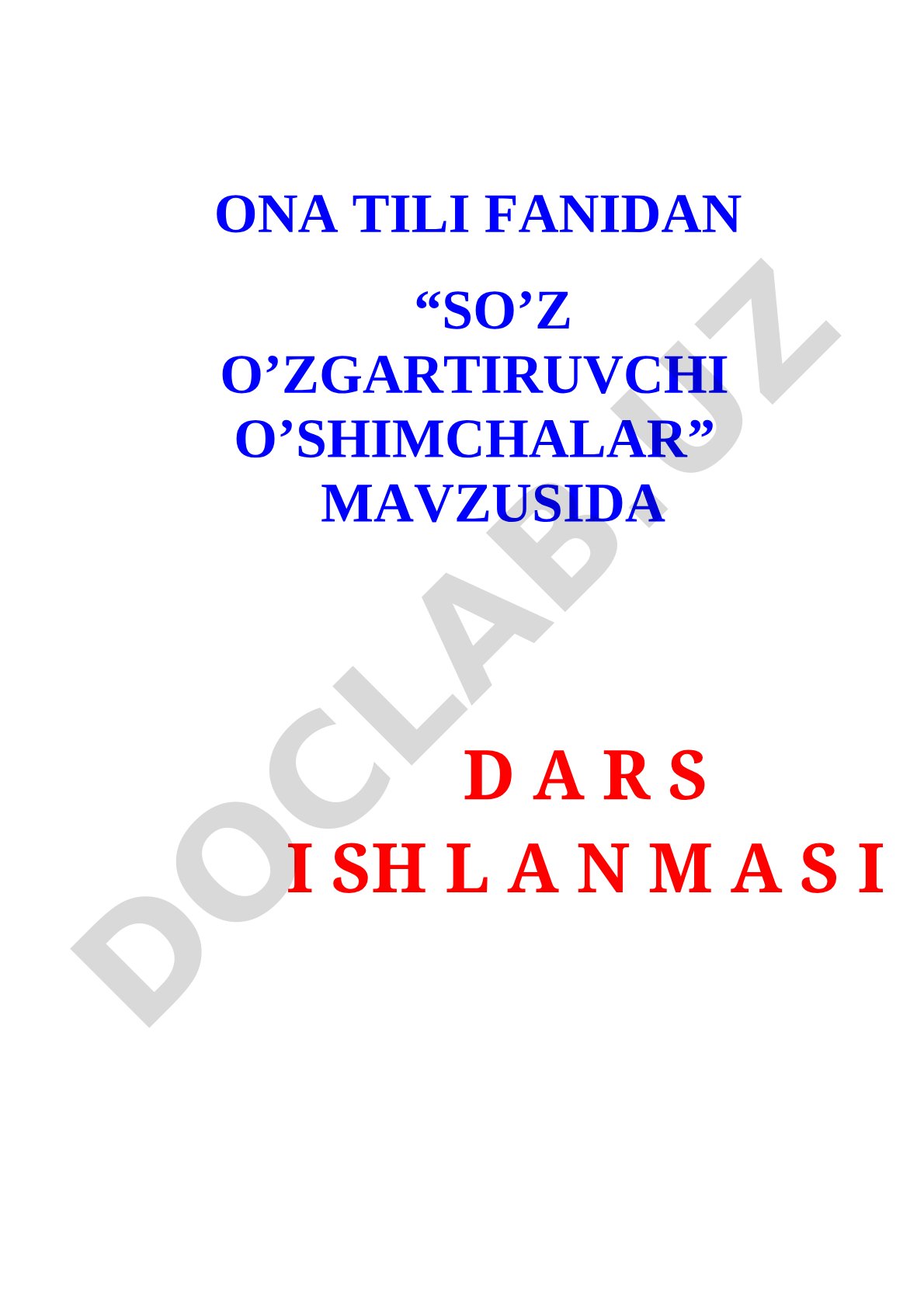So'z o'zgartiruvchi qo'shimchalar