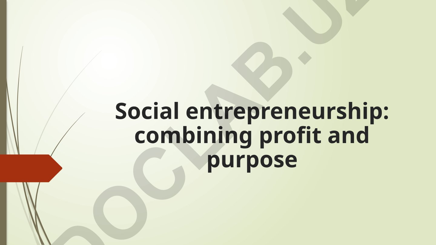 Social entrepreneurship: combining profit and purpose