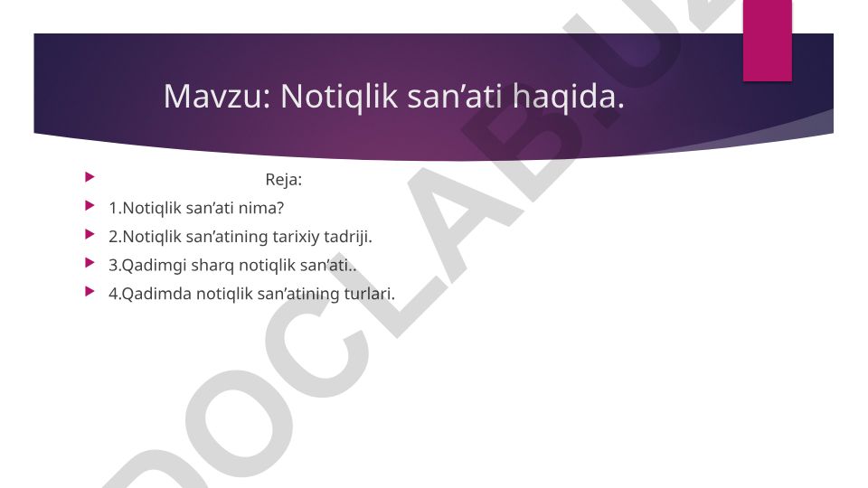 Notiqlik san’ati haqida