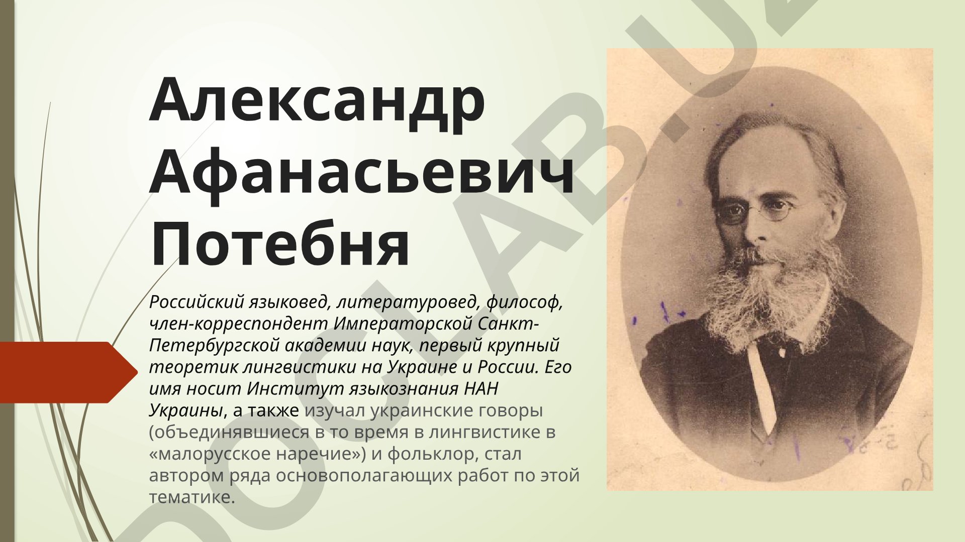 Александр Потебня: лингвистические взгляды и научная деятельность