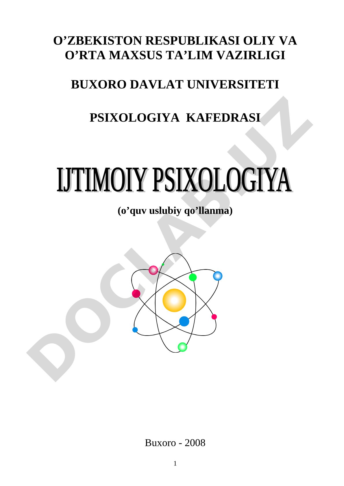 Ijtimoiy psixologiya fanining predmeti va vazifalari