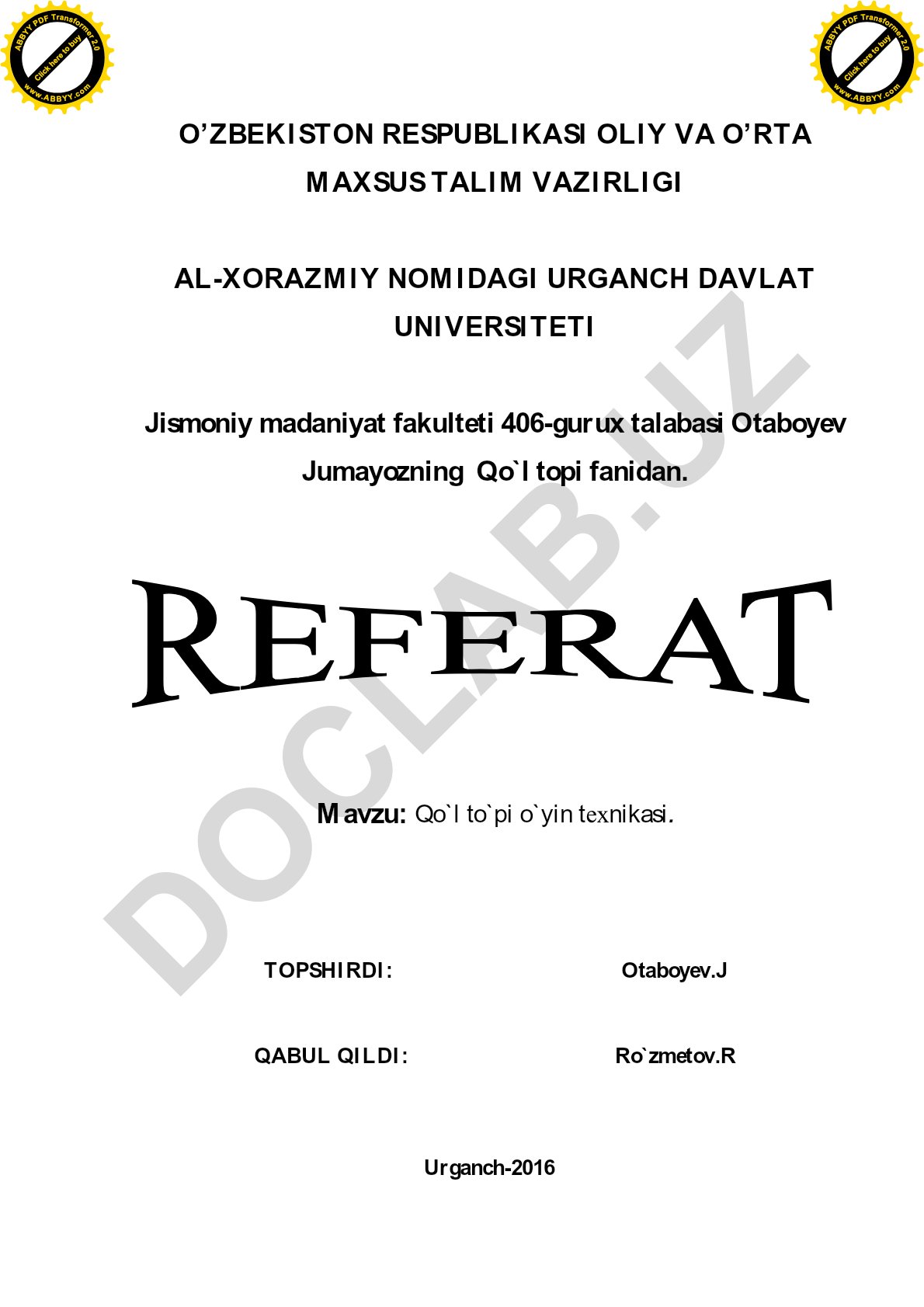 Qo'l to'pi o'yin texnikasi