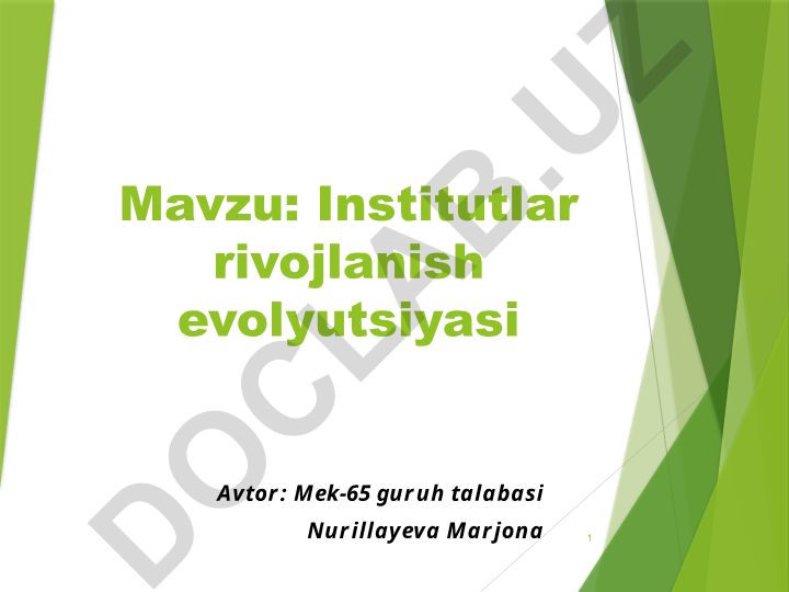 Institutlar rivojlanish evolyutsiyasi