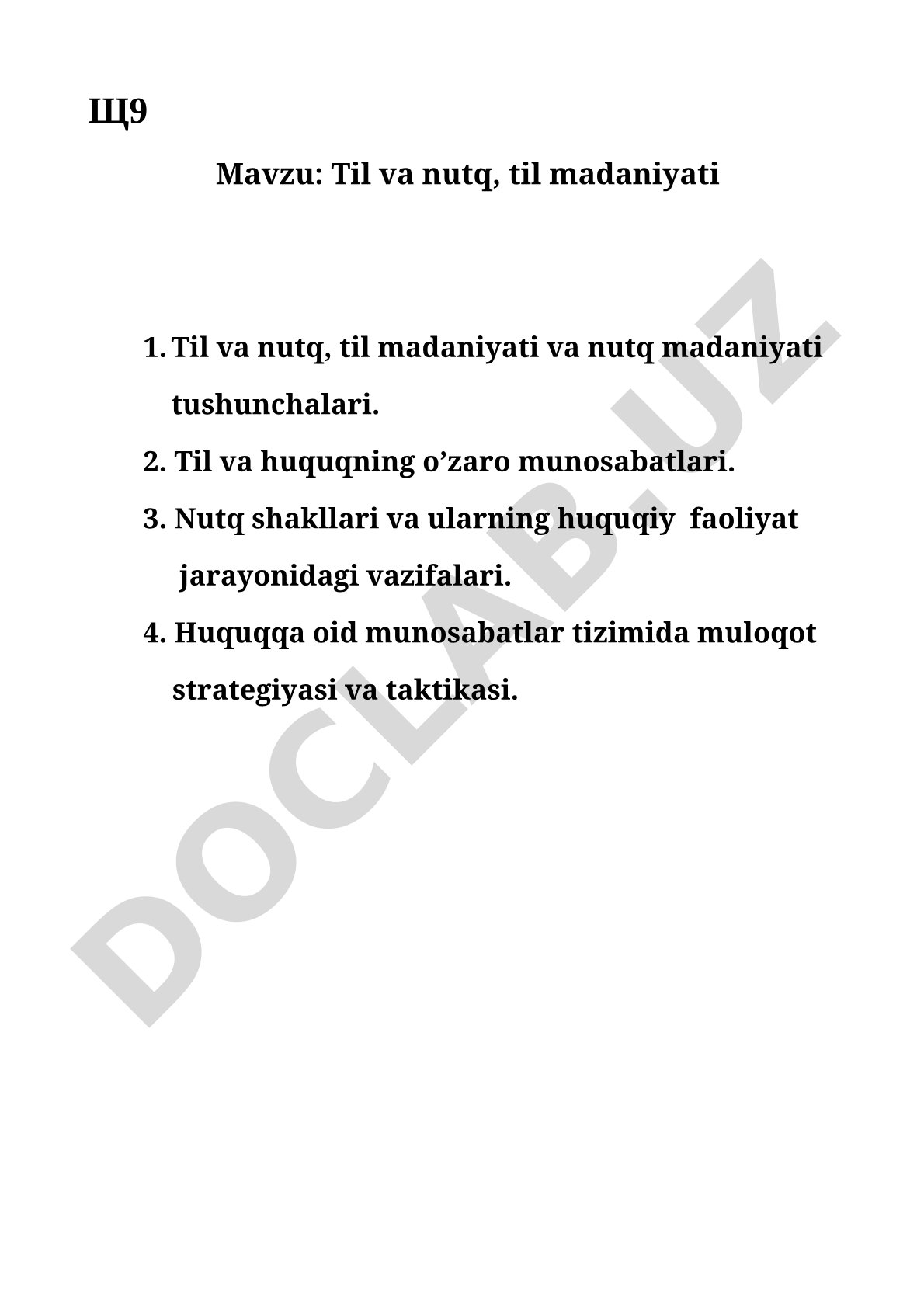 Til va nutq, til madaniyati
