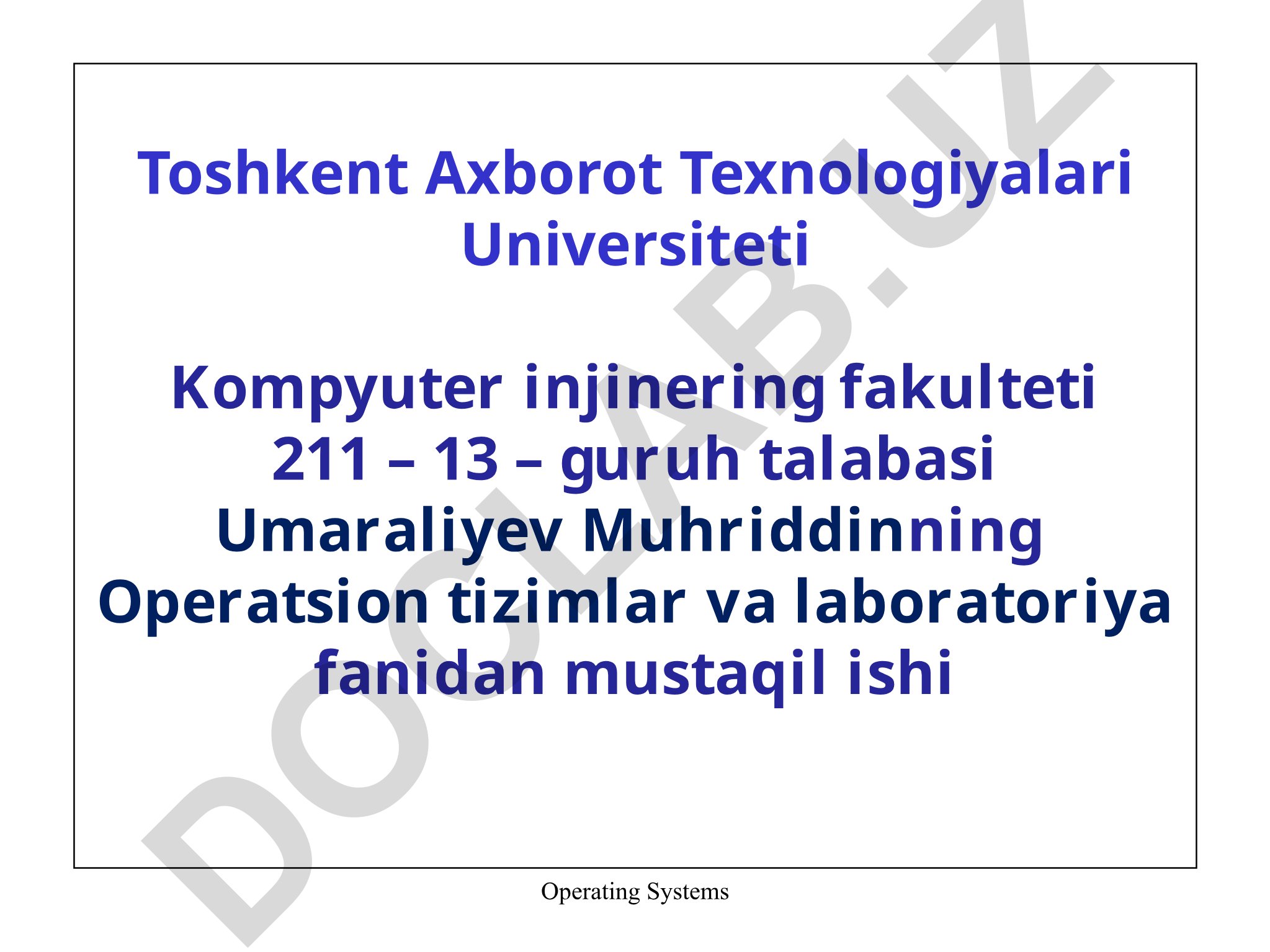 Fayl tizimlari. Kataloglar va ularni boshqarish