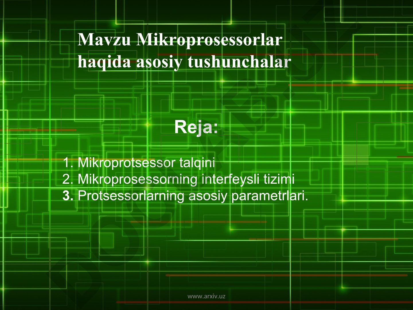 Mikroprosessorlar haqida asosiy tushunchalar