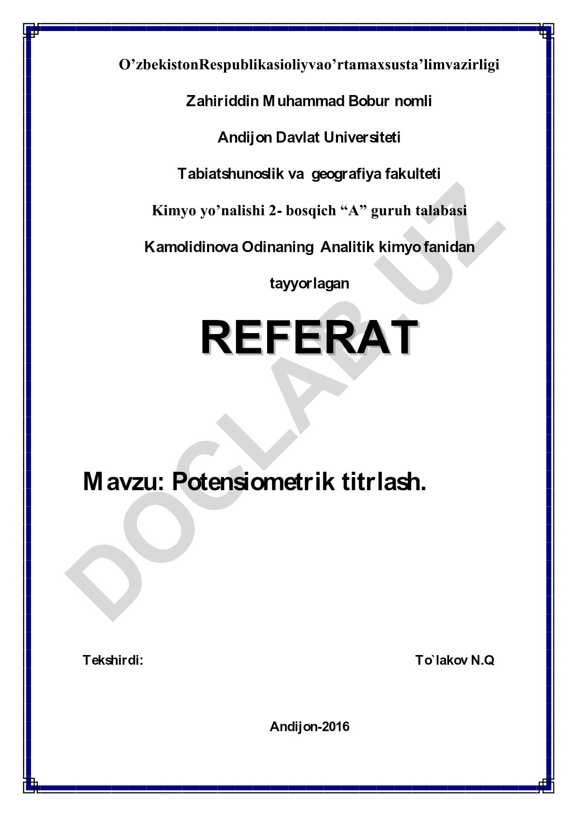 Potensiometrik titrlash