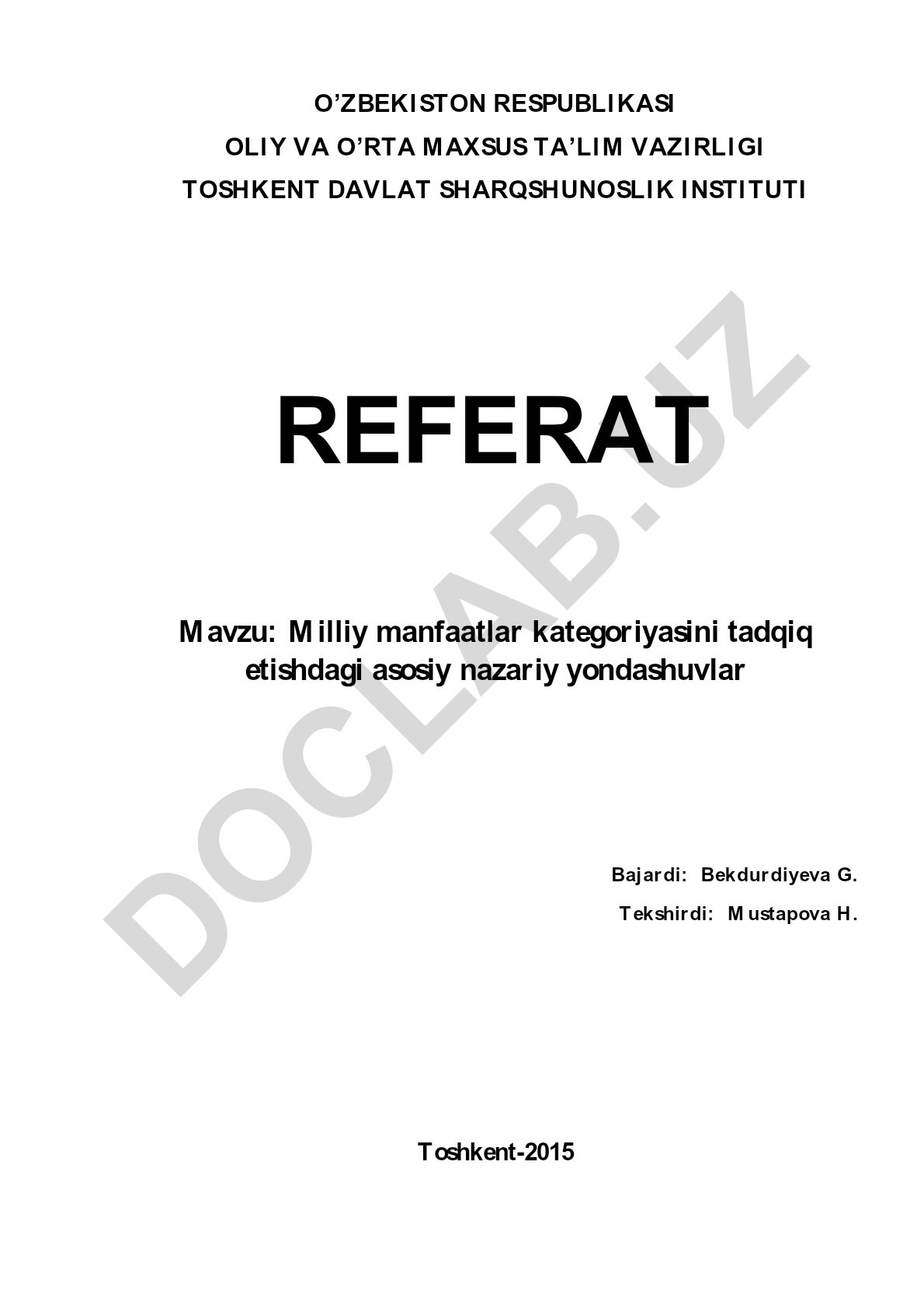 Milliy manfaatlar kategoriyasini tadqiq etishdagi asosiy nazariy yondashuvlar