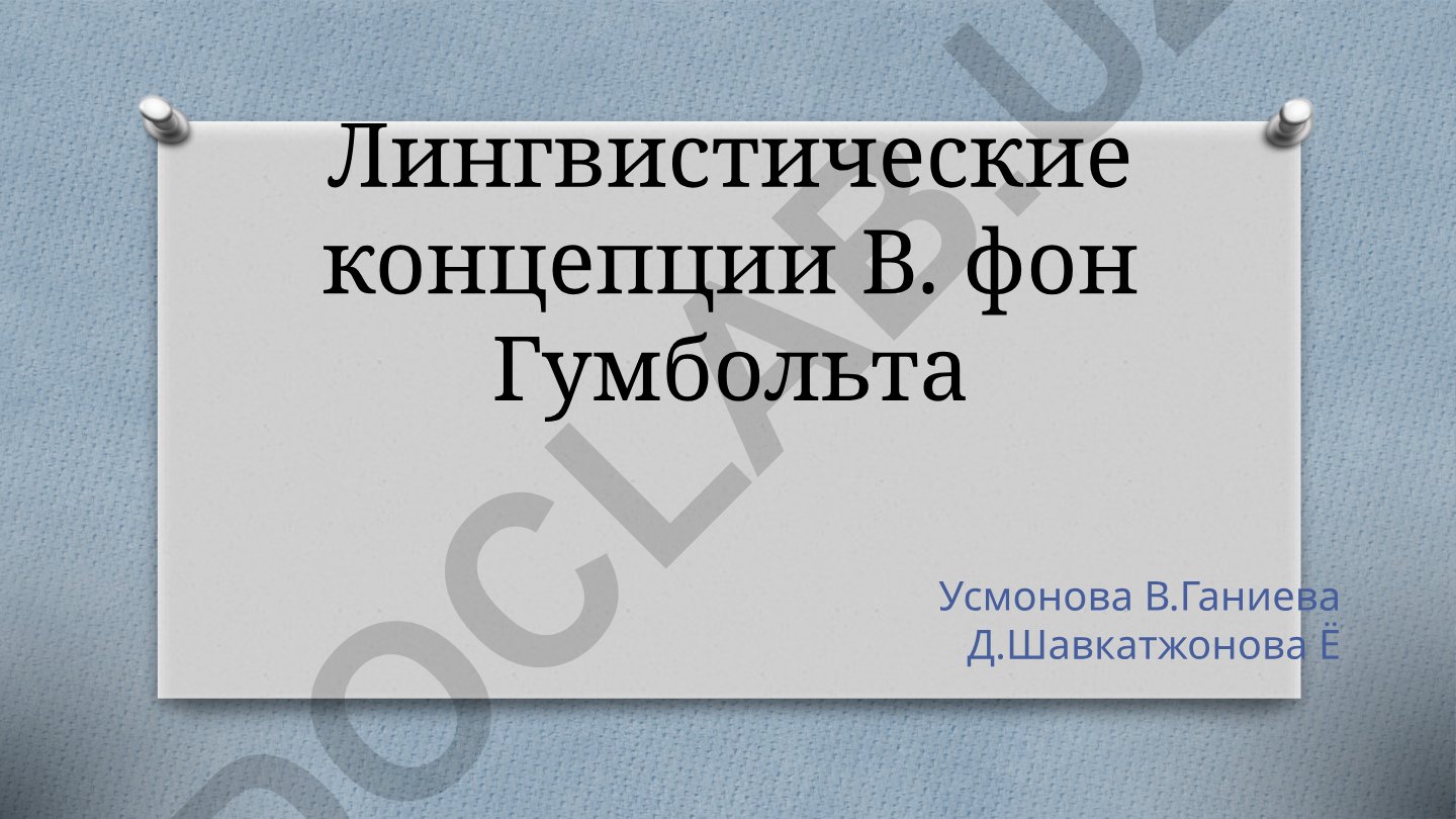 Лингвистические концепции В. фон Гумбольдта