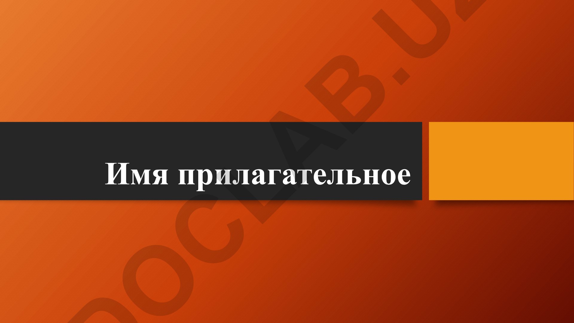 Имя прилагательное в русском языке