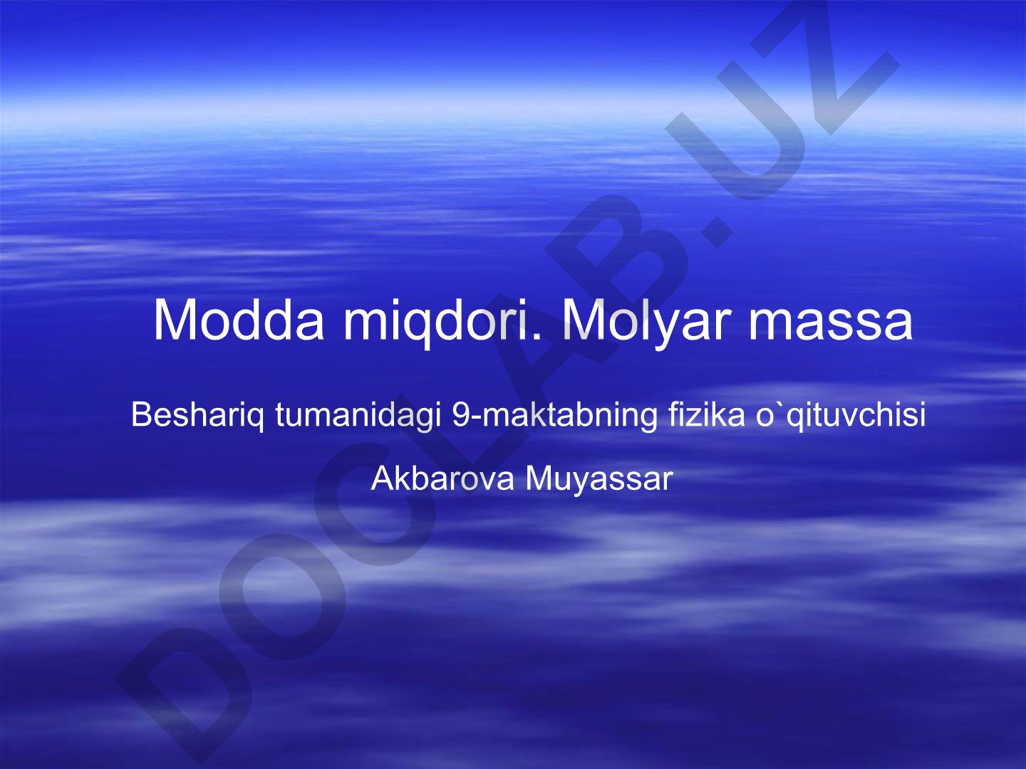 Modda miqdori, Avagadro doimiysi va Molyar massa