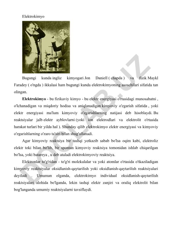 Elektrokimyo asoslari va tarixi