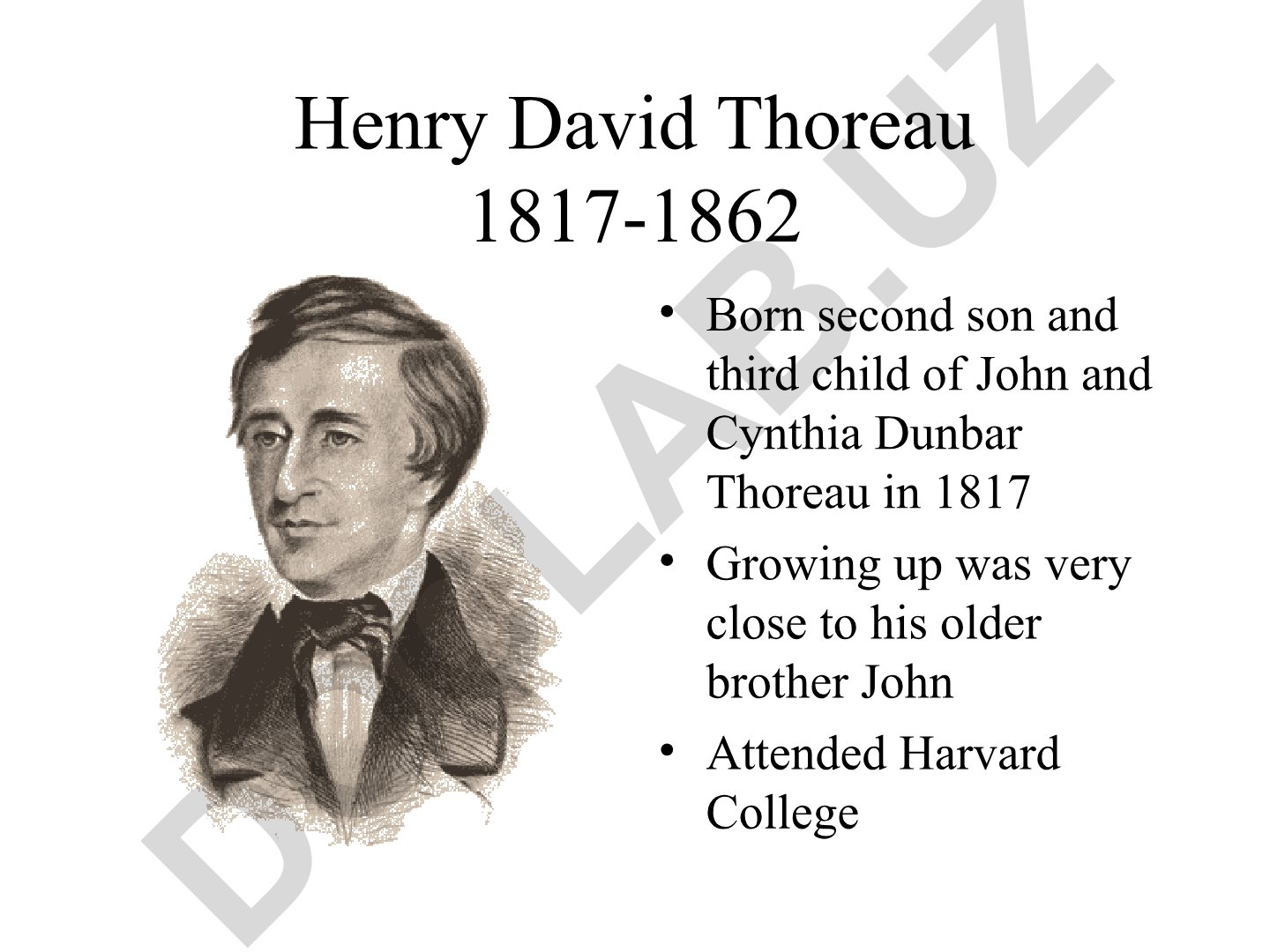 Henry David Thoreau hayoti va Walden asari