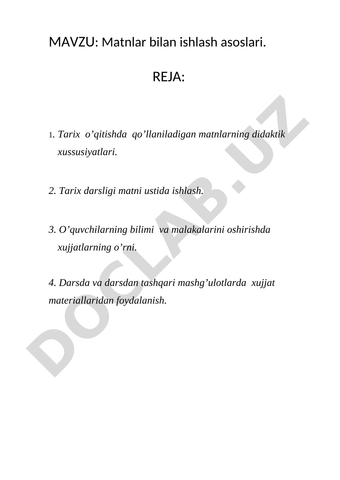 Matnlar bilan ishlash asoslari