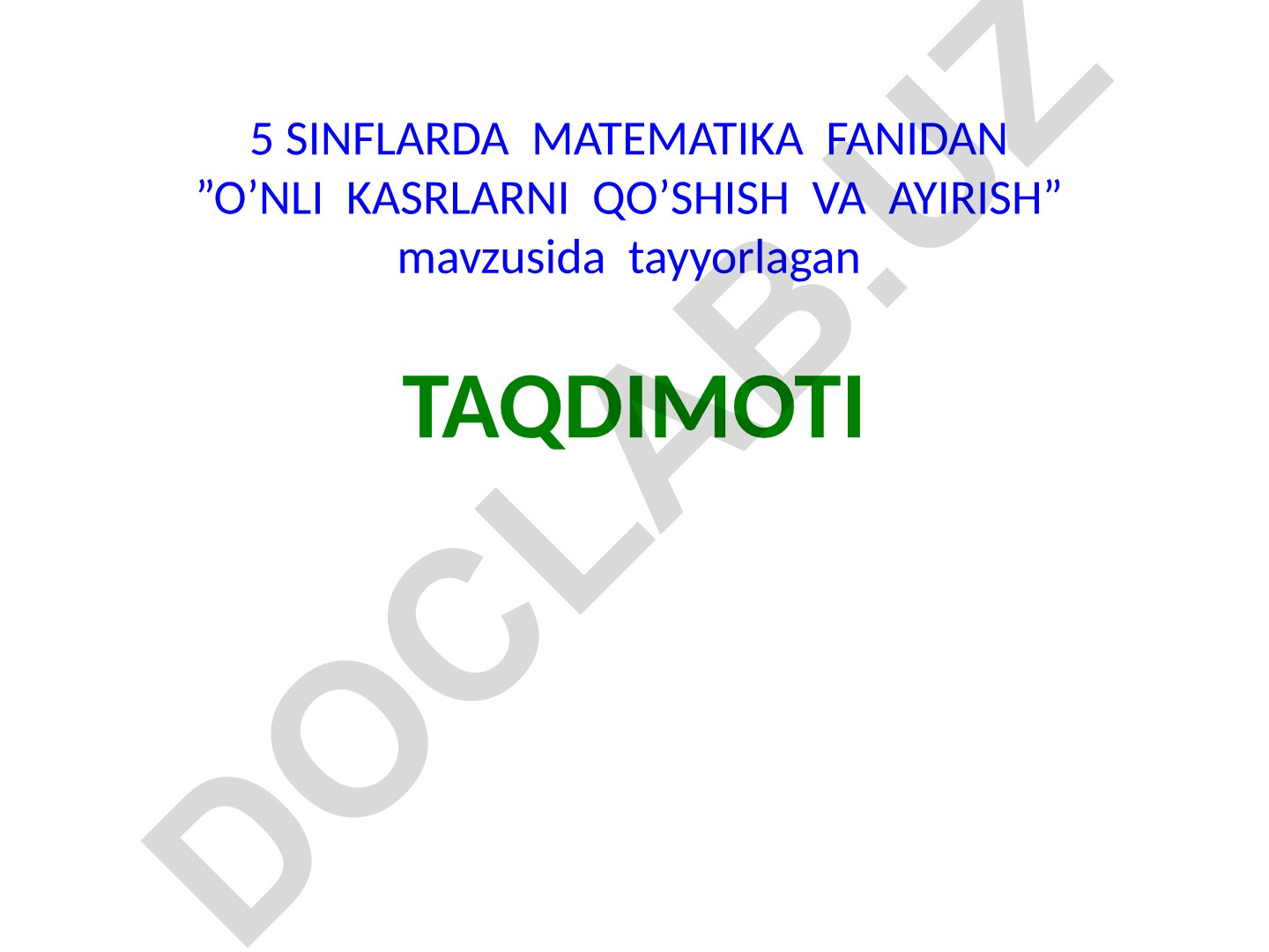 O'nli kasrlarni qo'shish va ayirish