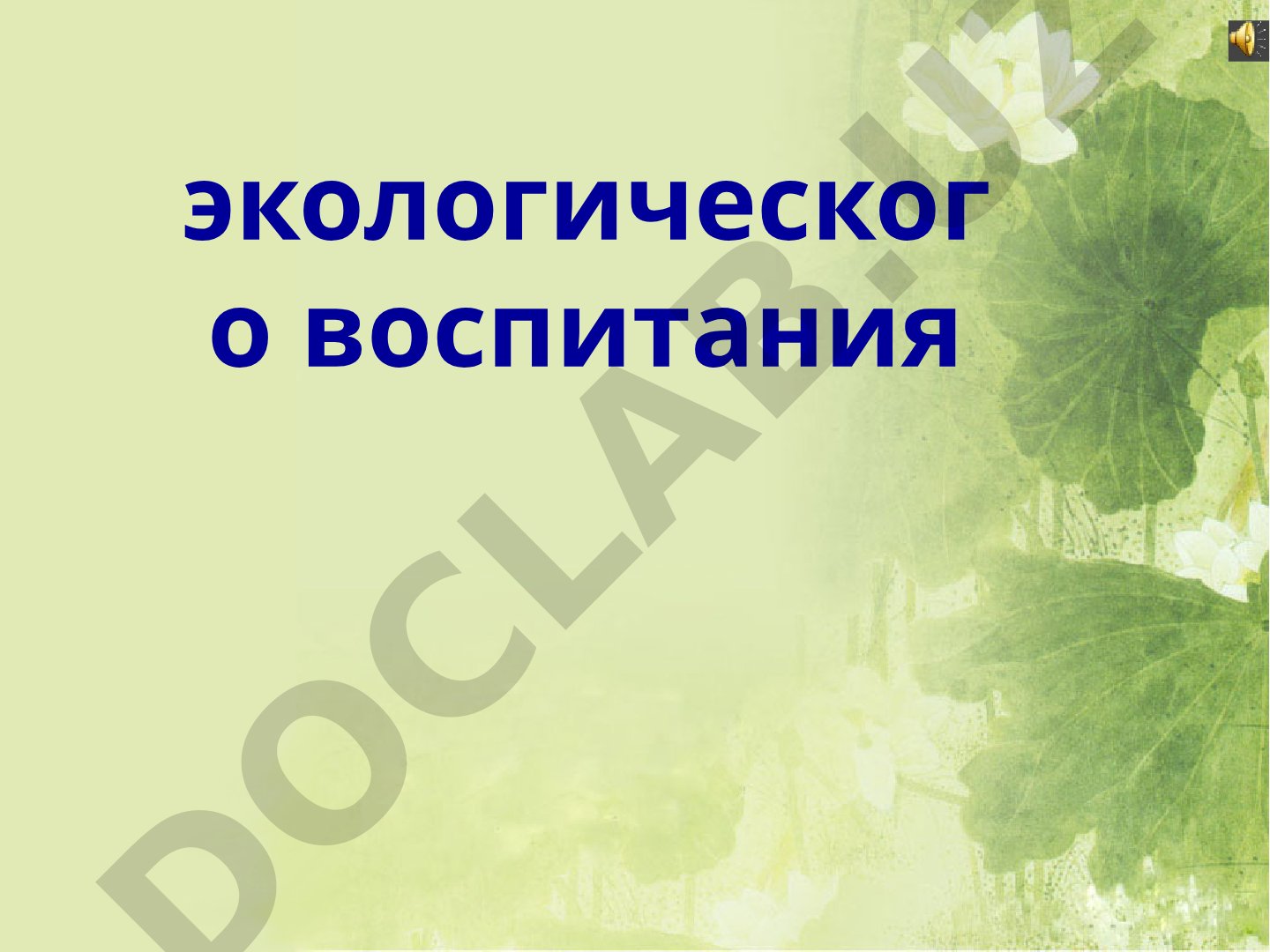 Экологическое воспитание: цели и задачи