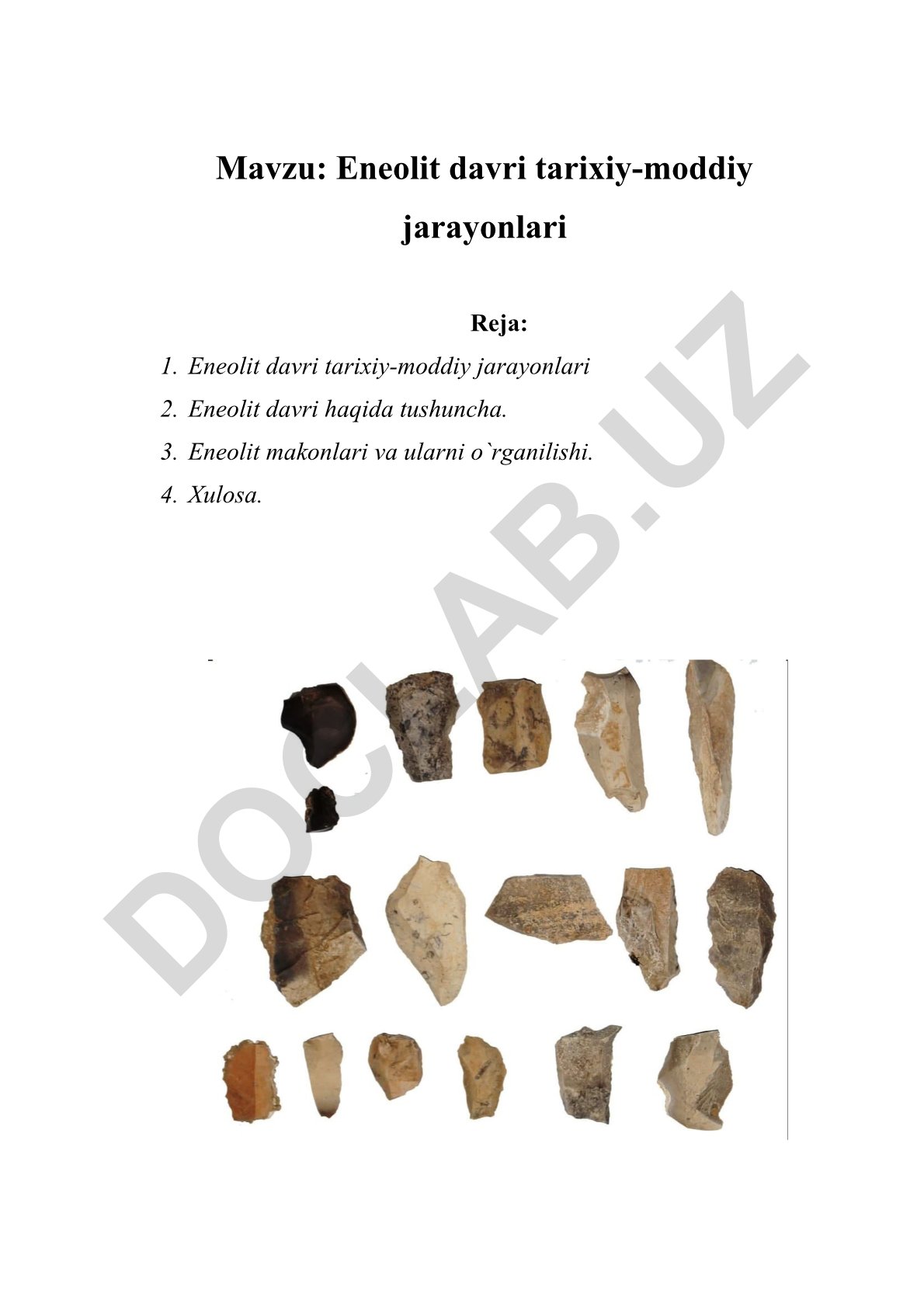 Eneolit davri tarixiy-moddiy jarayonlari