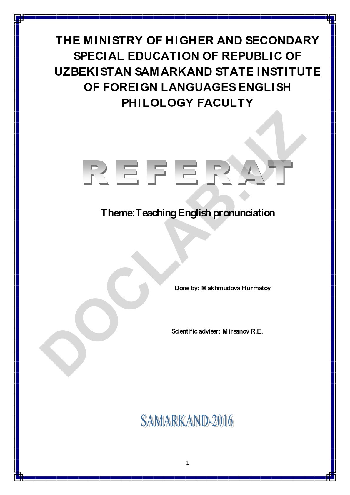 Teaching English pronunciation