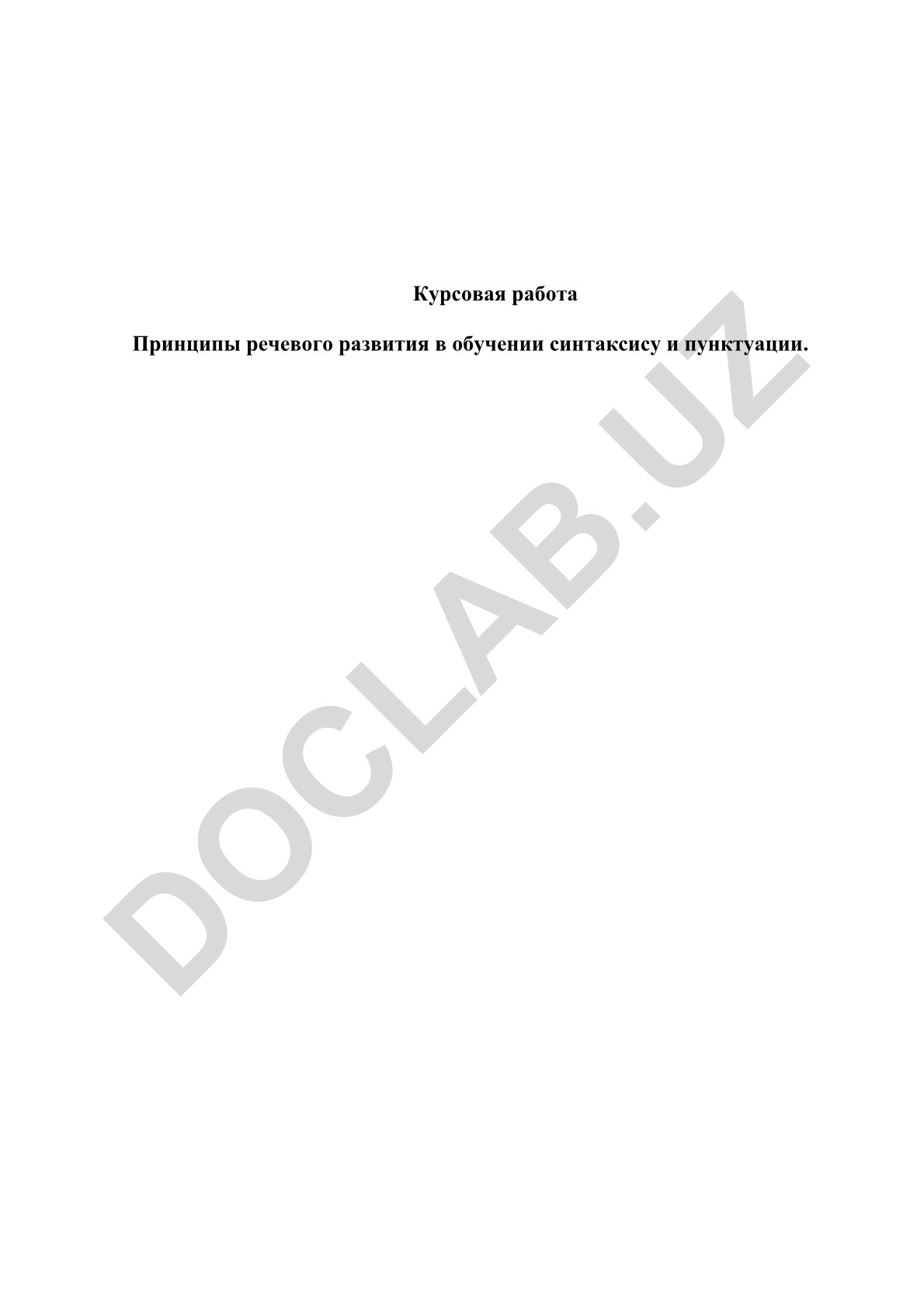Принципы речевого развития в обучении синтаксису и пунктуации