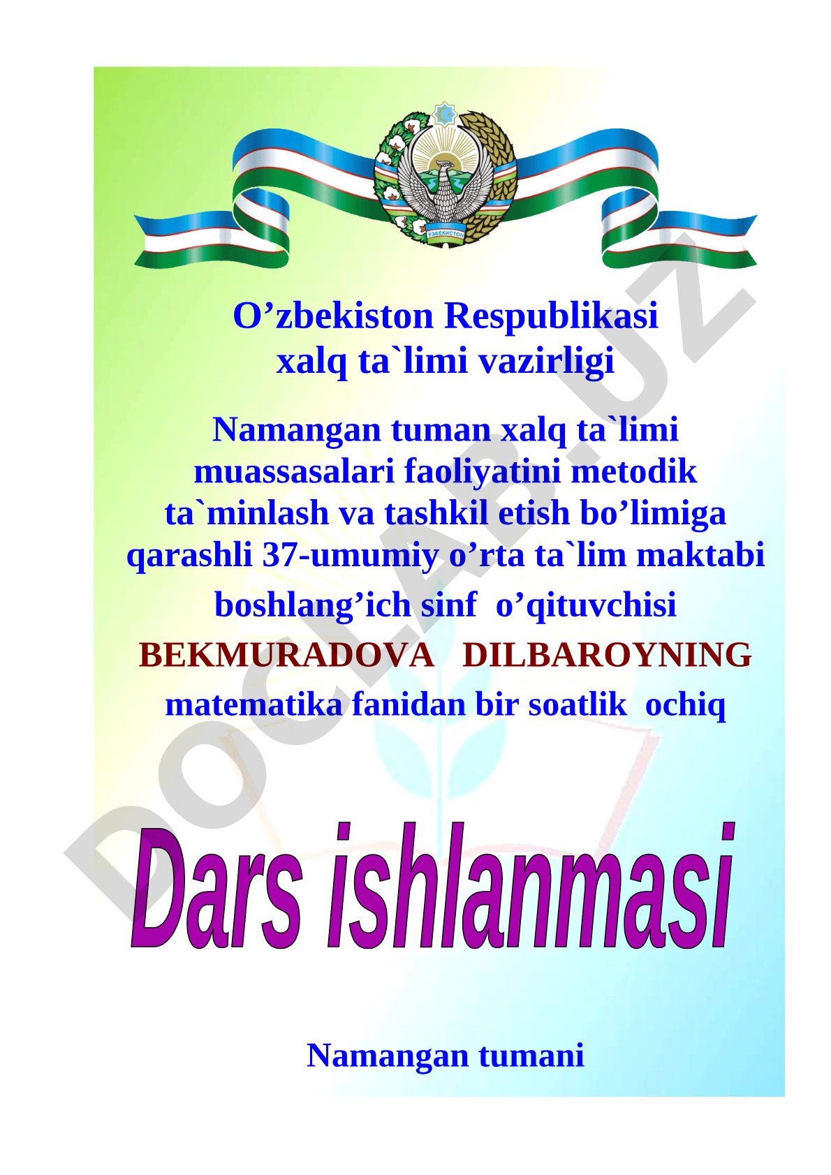 2 amalli masalalar